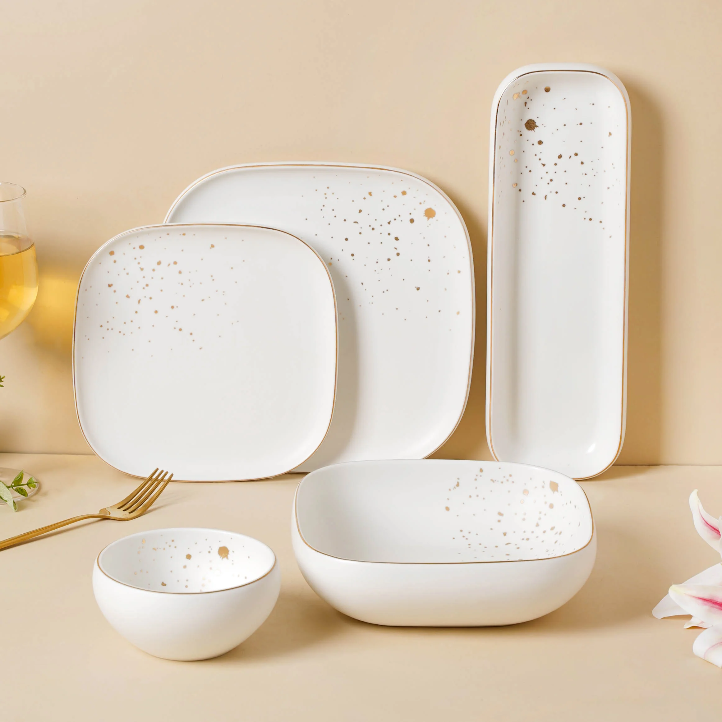 CARA White 21 Piece Dinner Set For 6 - Image 4