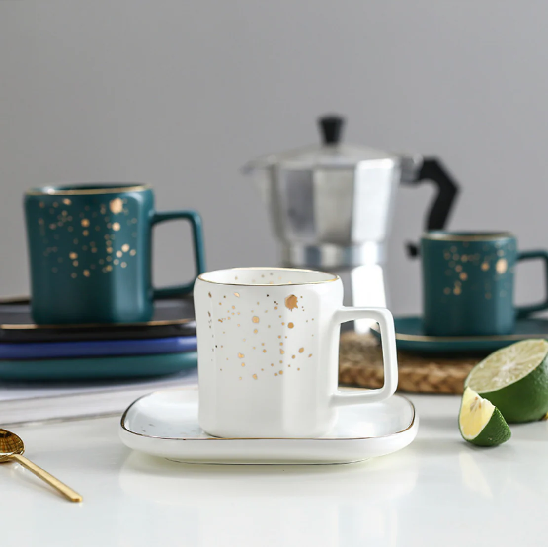 Cara White Cup and Saucer