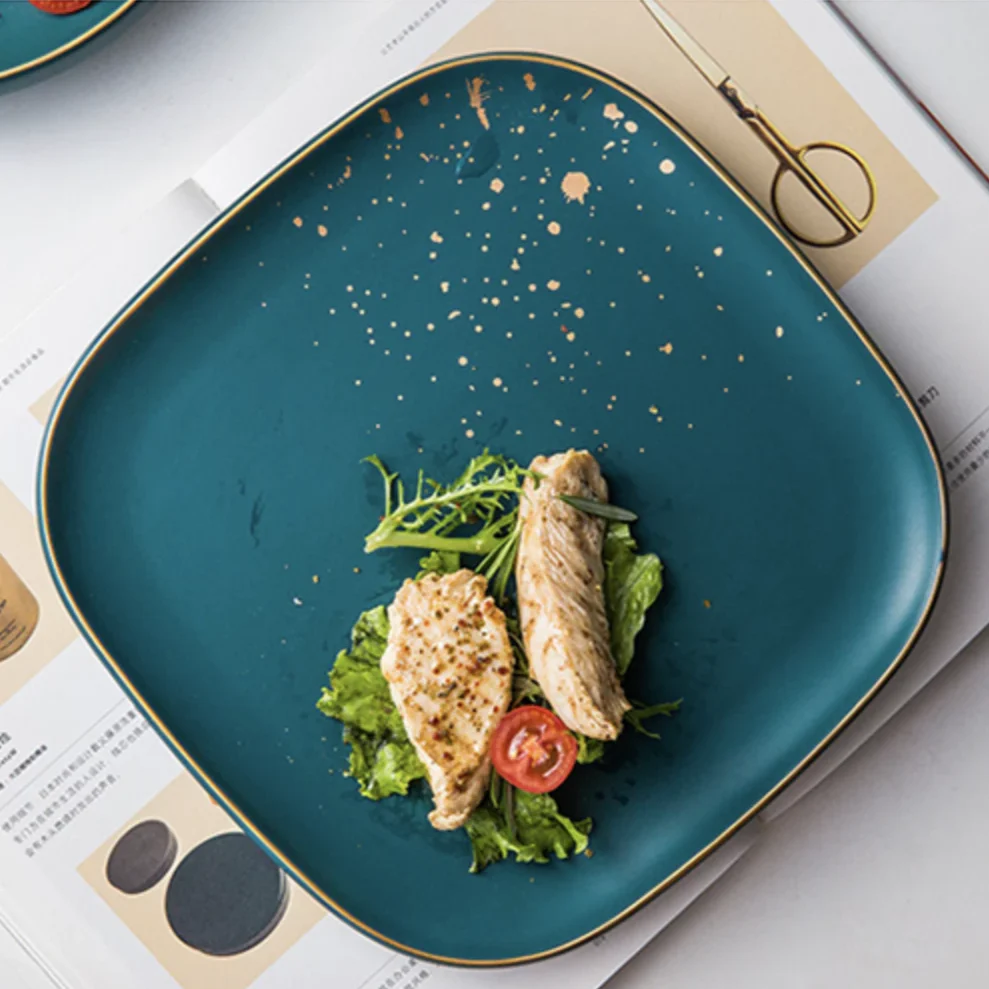 CARA square dinner plate - midnight green - Image 5