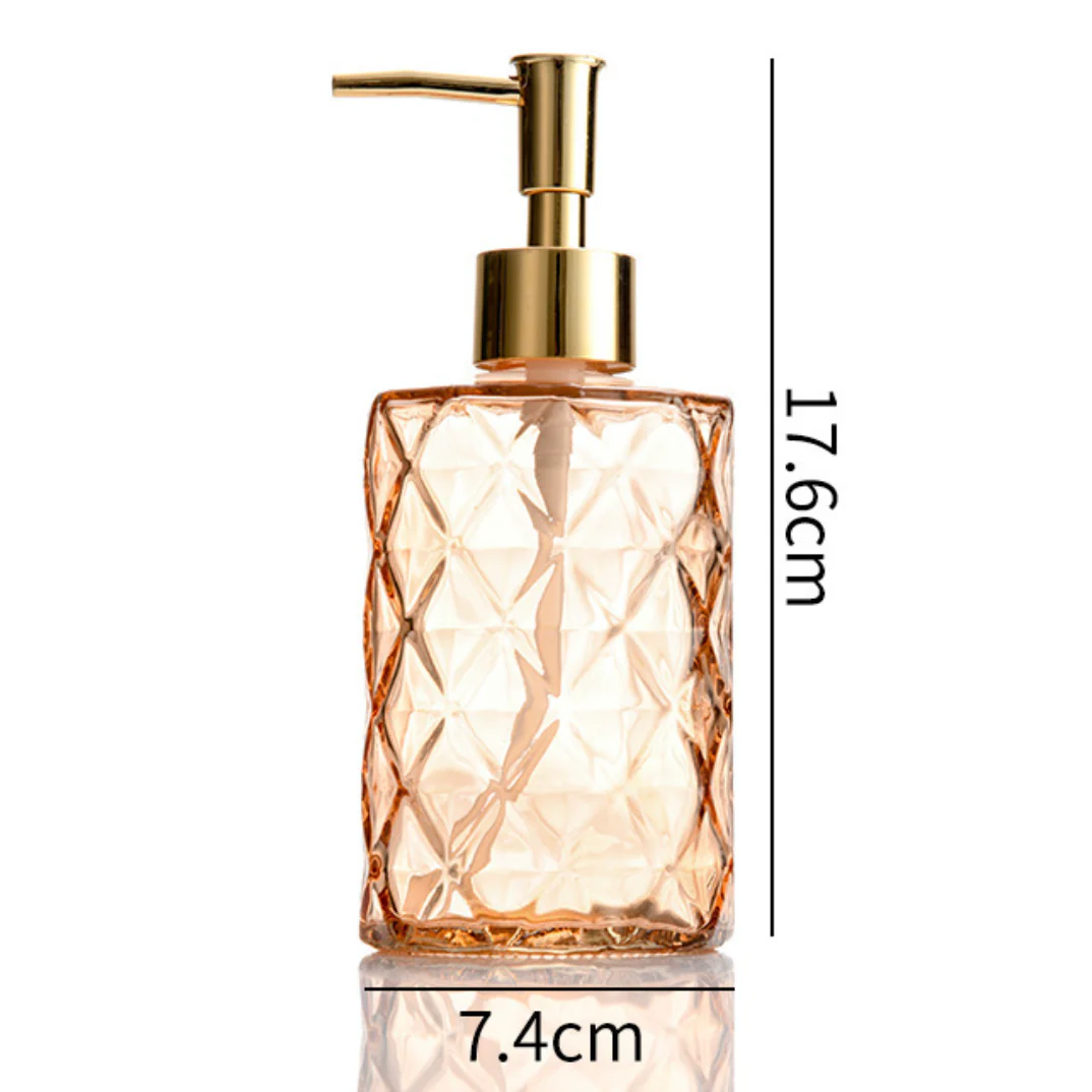 Caramel Amber Textured Glass Dispenser with Nozzle - Image 11