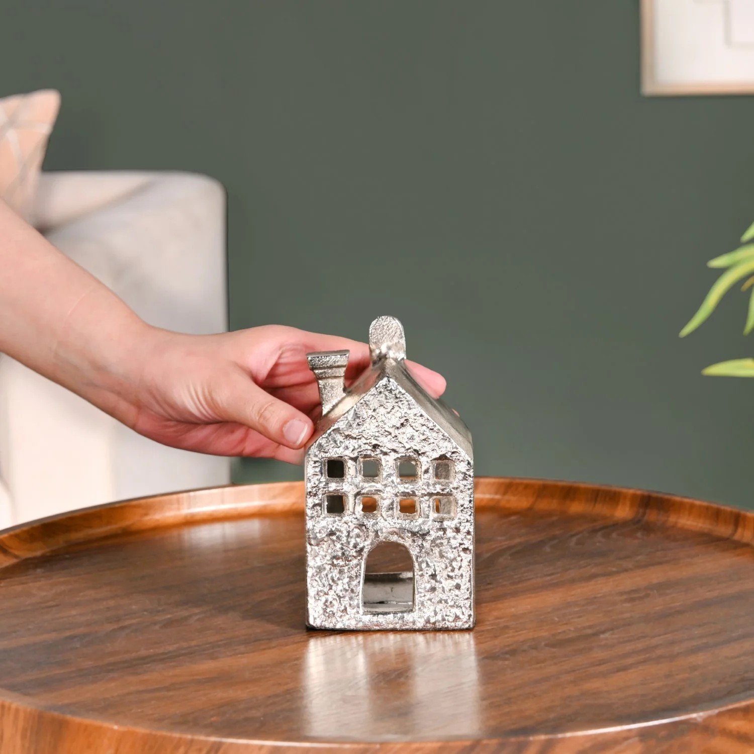 Casa Glow Tealight Holder In Silver - Image 3