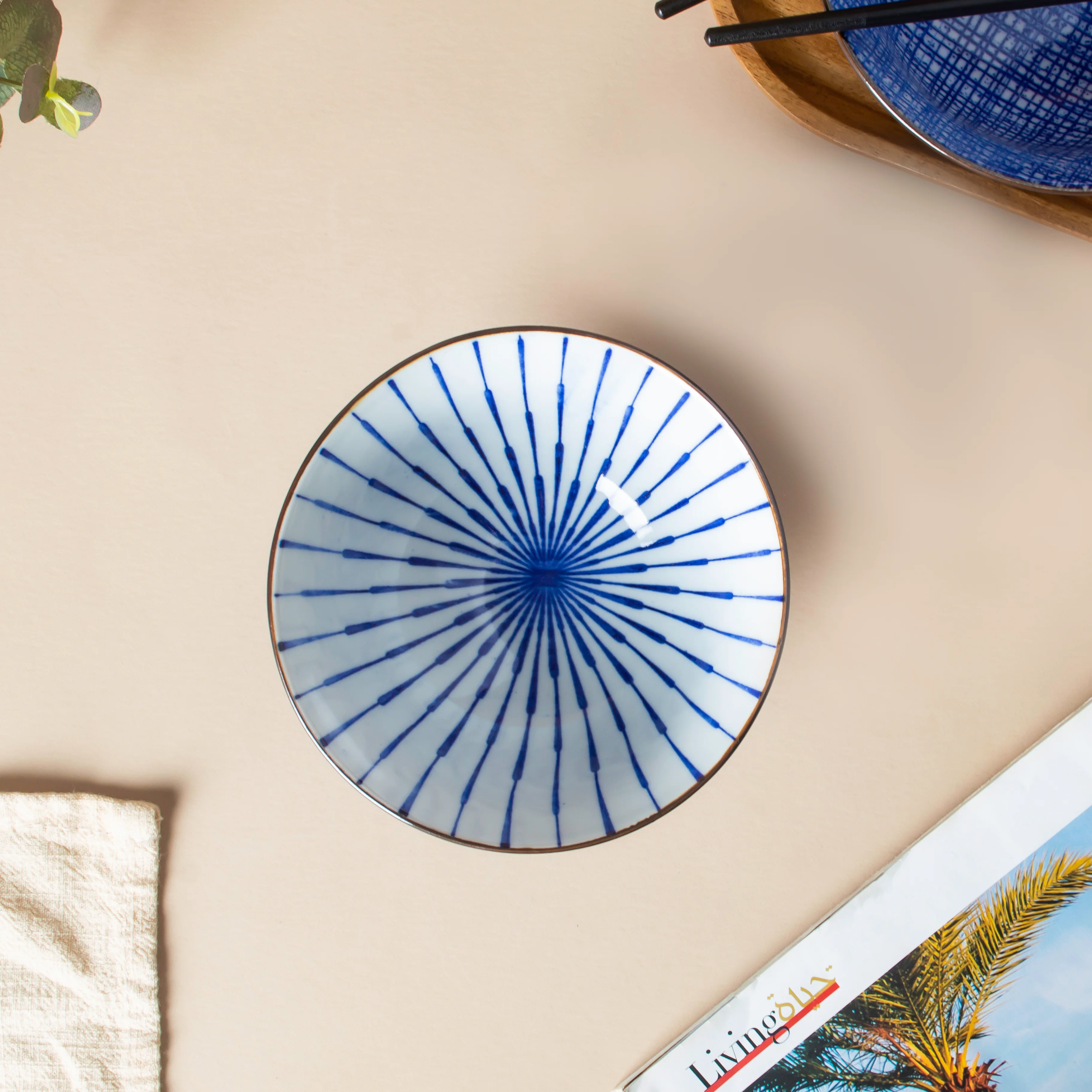 Caspian Cobalt Blue White Soup Bowl 200ml - Image 2