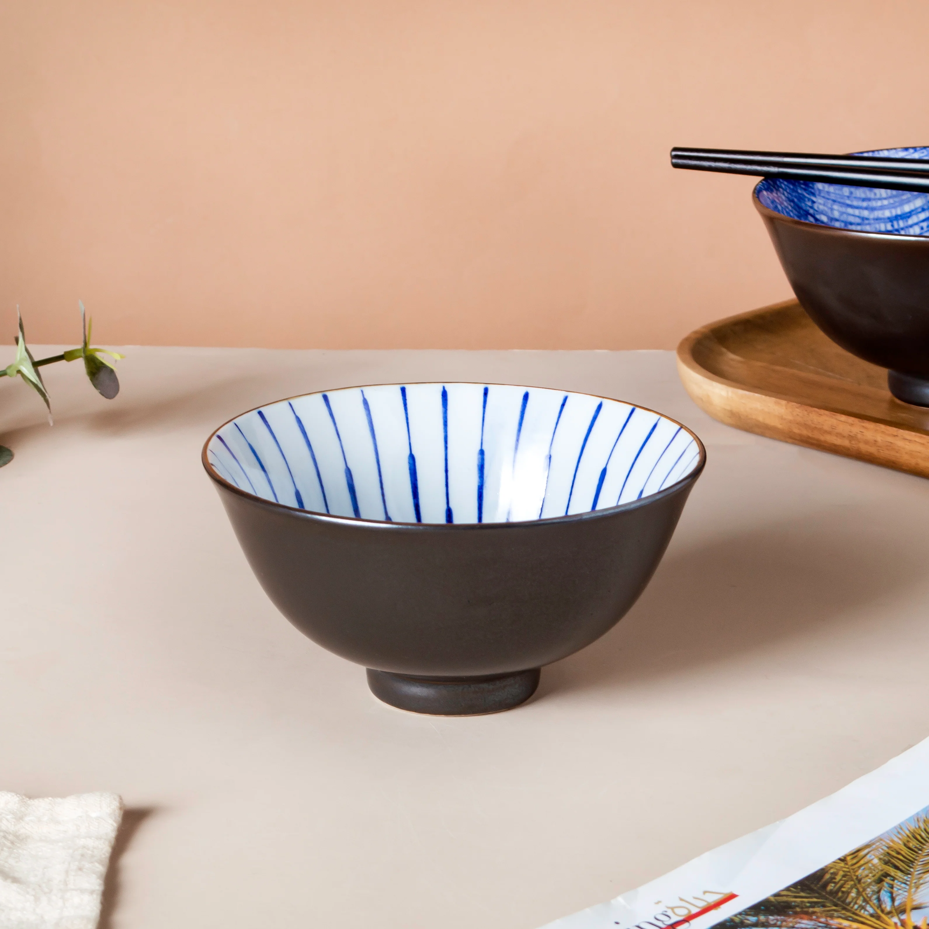 Caspian Cobalt Blue White Soup Bowl 200ml - Image 3