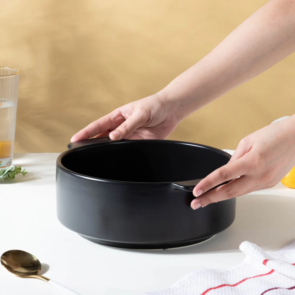 Ceramic Casserole Pots Black 2 L - Image 2
