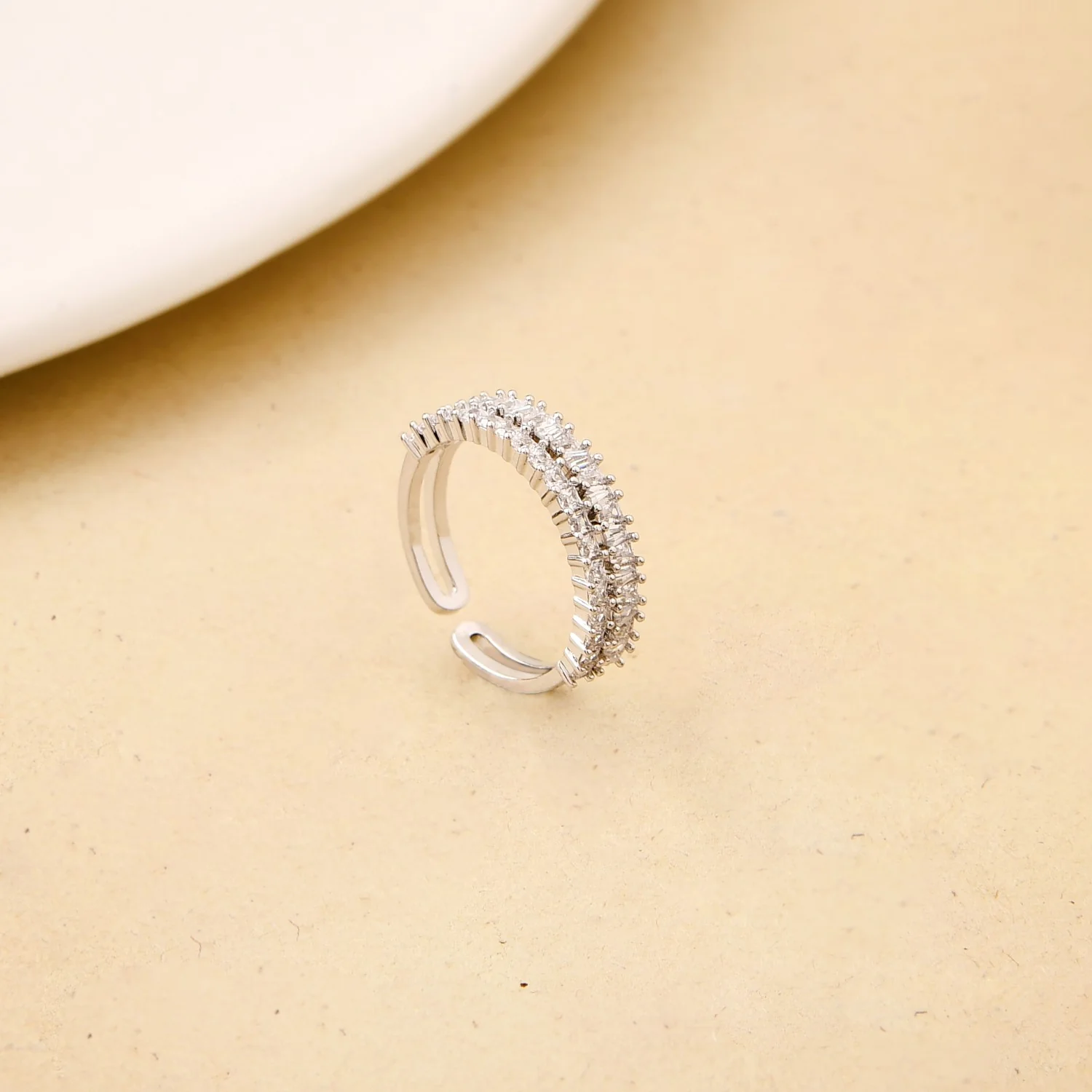 Celeste Stone Studded Silver Adjustable Ring - Image 5