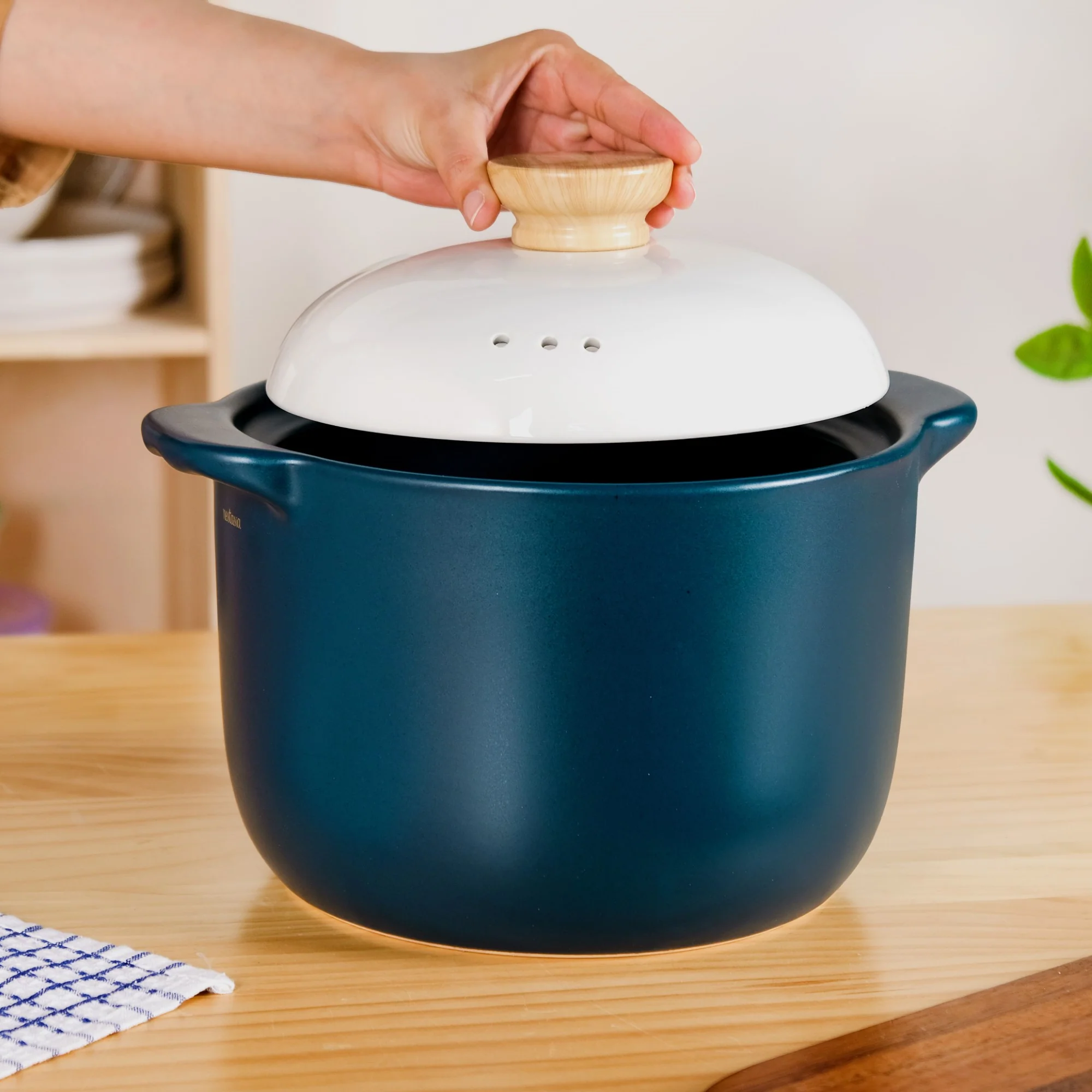 Cera Ceramic Soup Cooking Pot With White Lid 6000ml - Image 10