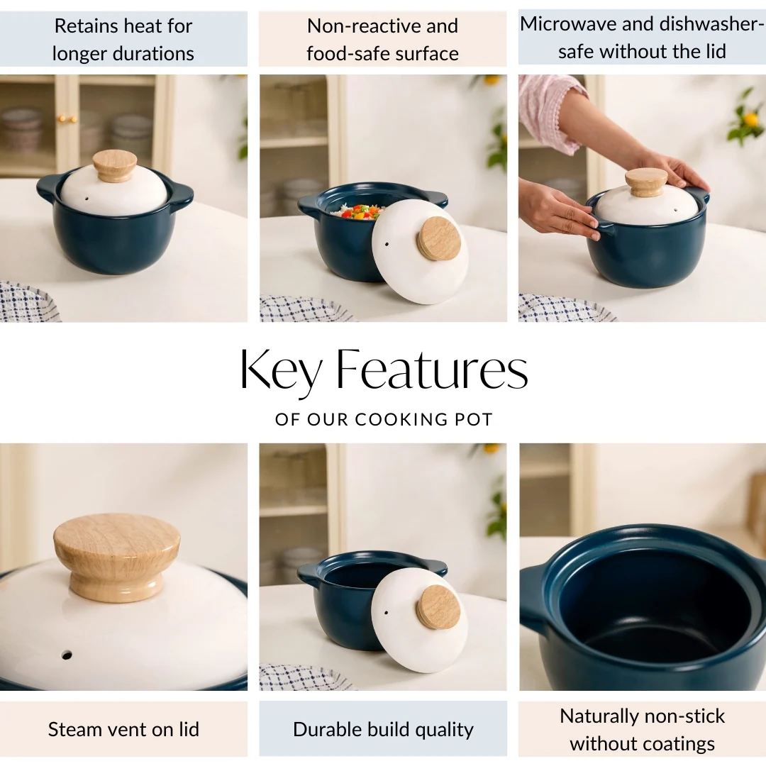 Cera Cooking Pot With Lid Teal 1800ml - Image 4