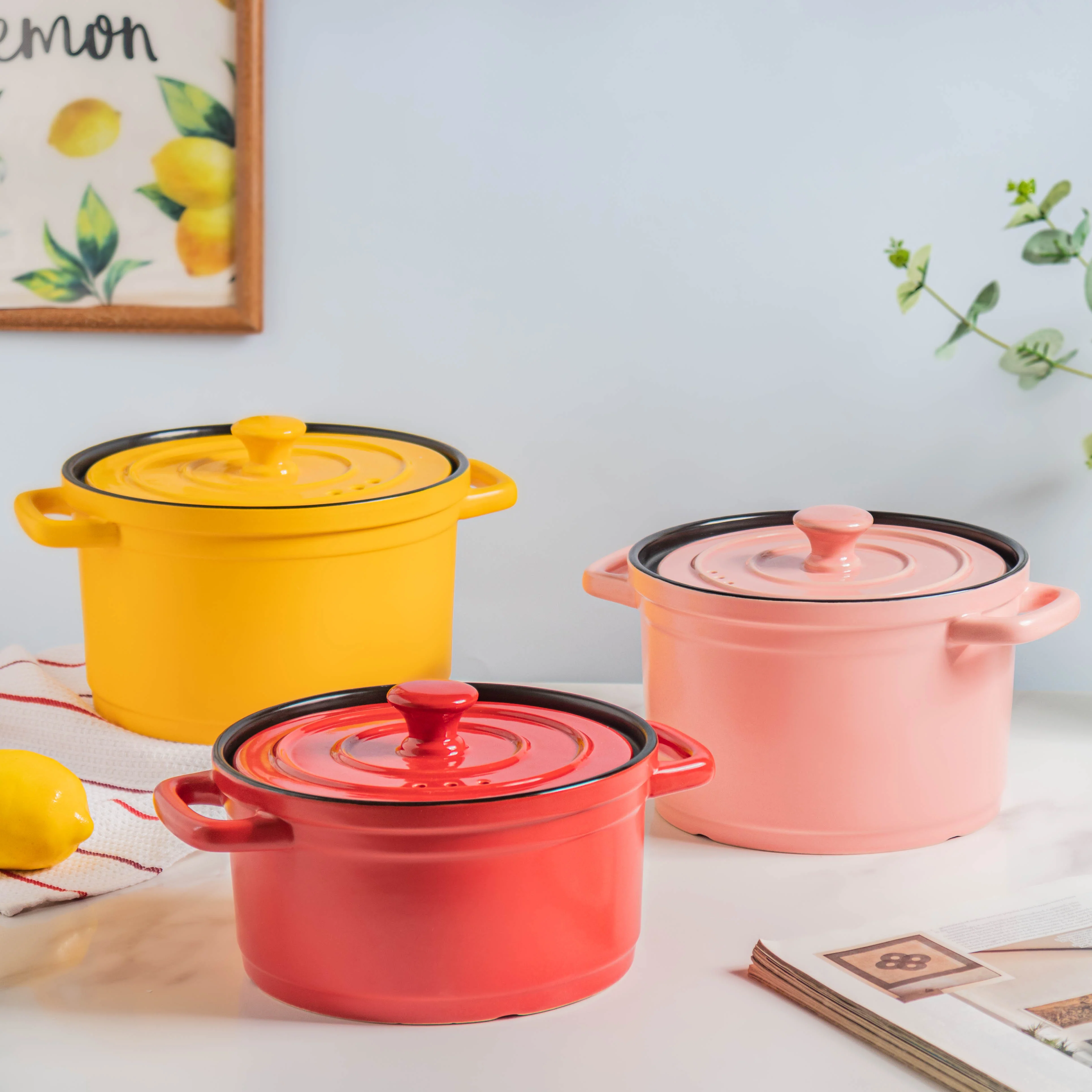 Ceramic Stock Pot With Lid Medium - Image 16