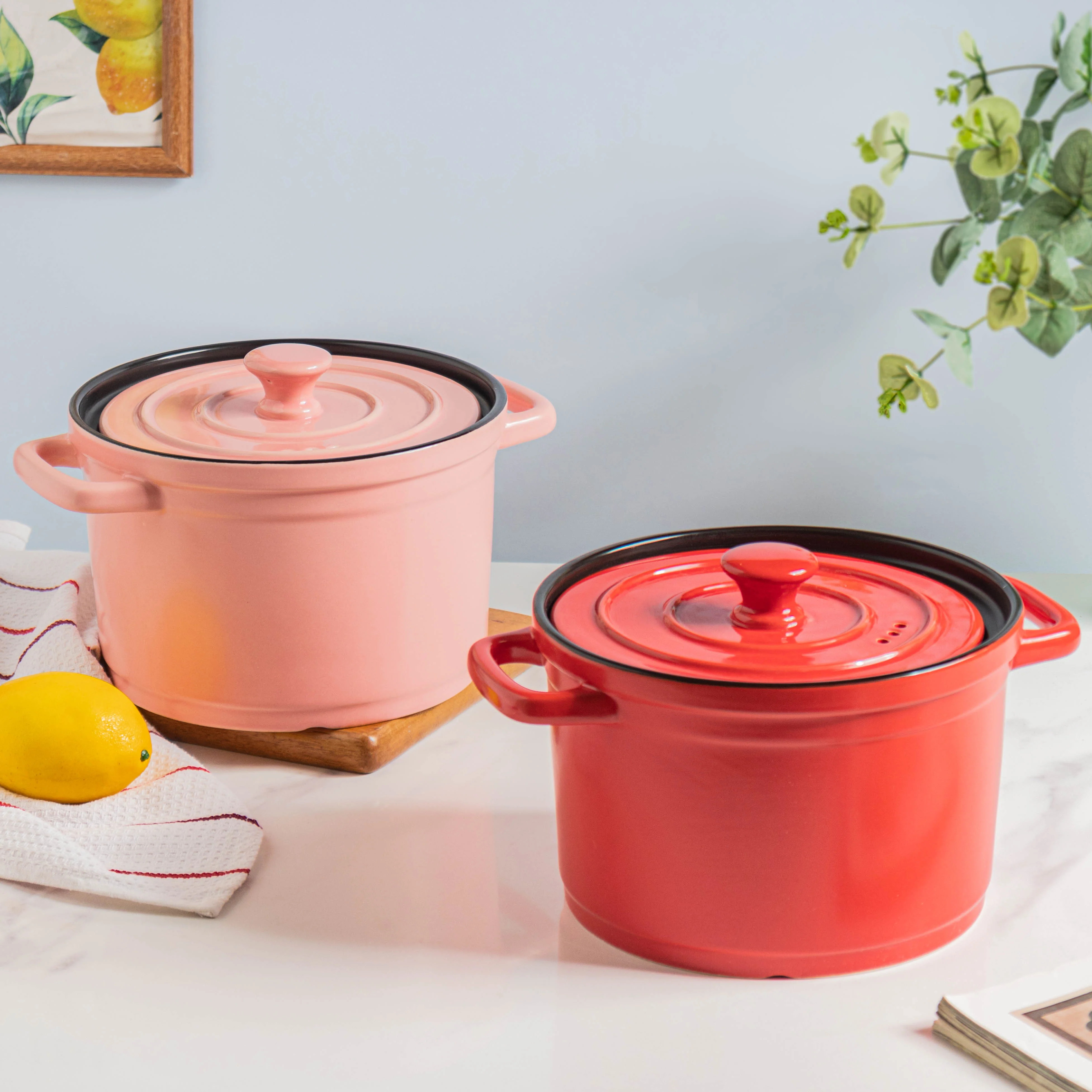 Ceramic Stock Pot With Lid Medium - Image 4