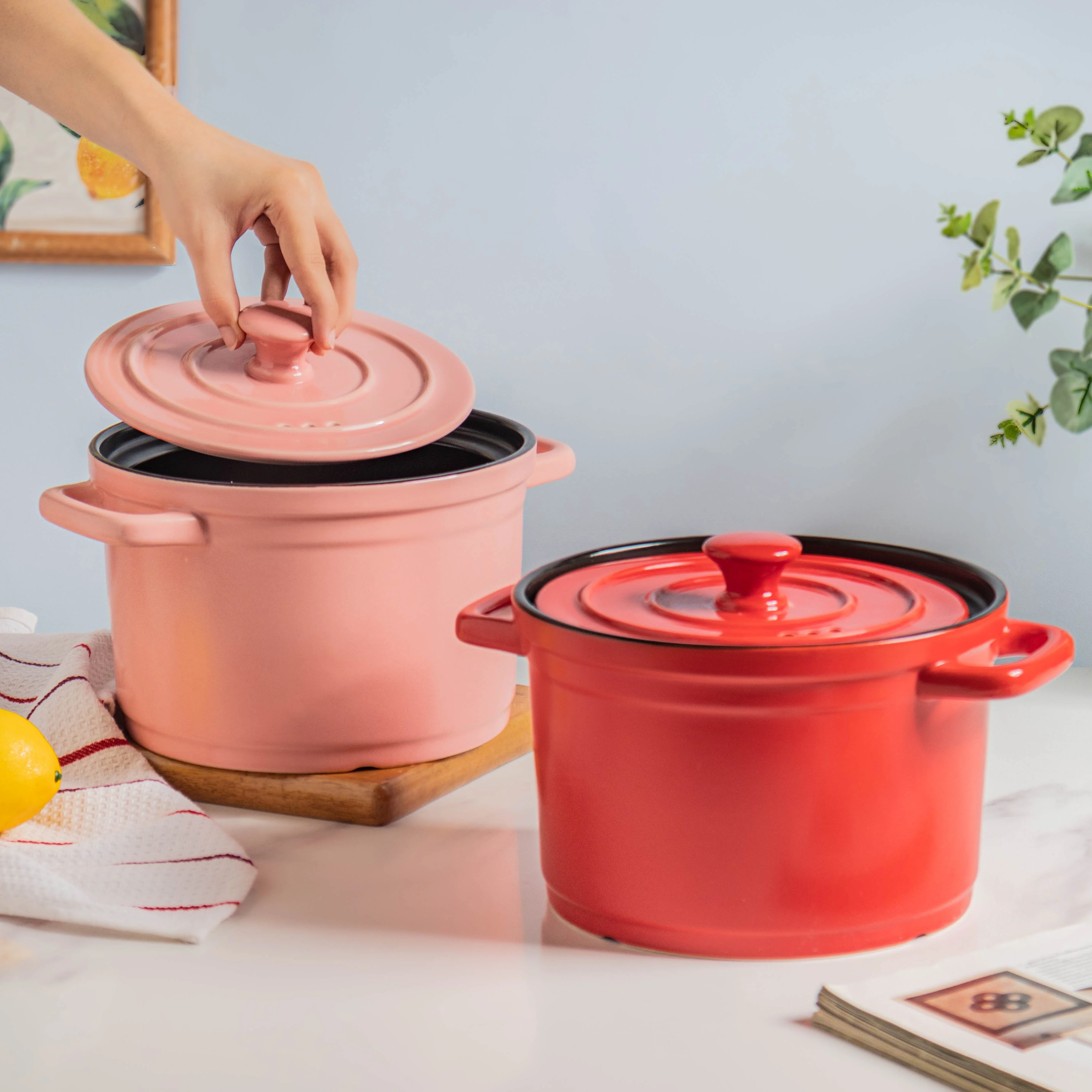 Ceramic Stock Pot With Lid Medium - Image 7