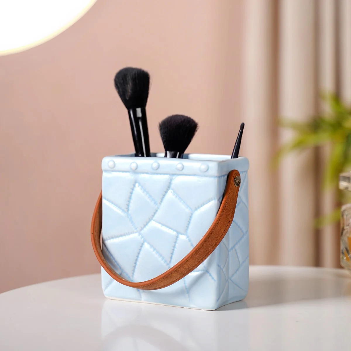 Ceramic Bag Shaped Mini Flower Vase For Home Blue - Image 10