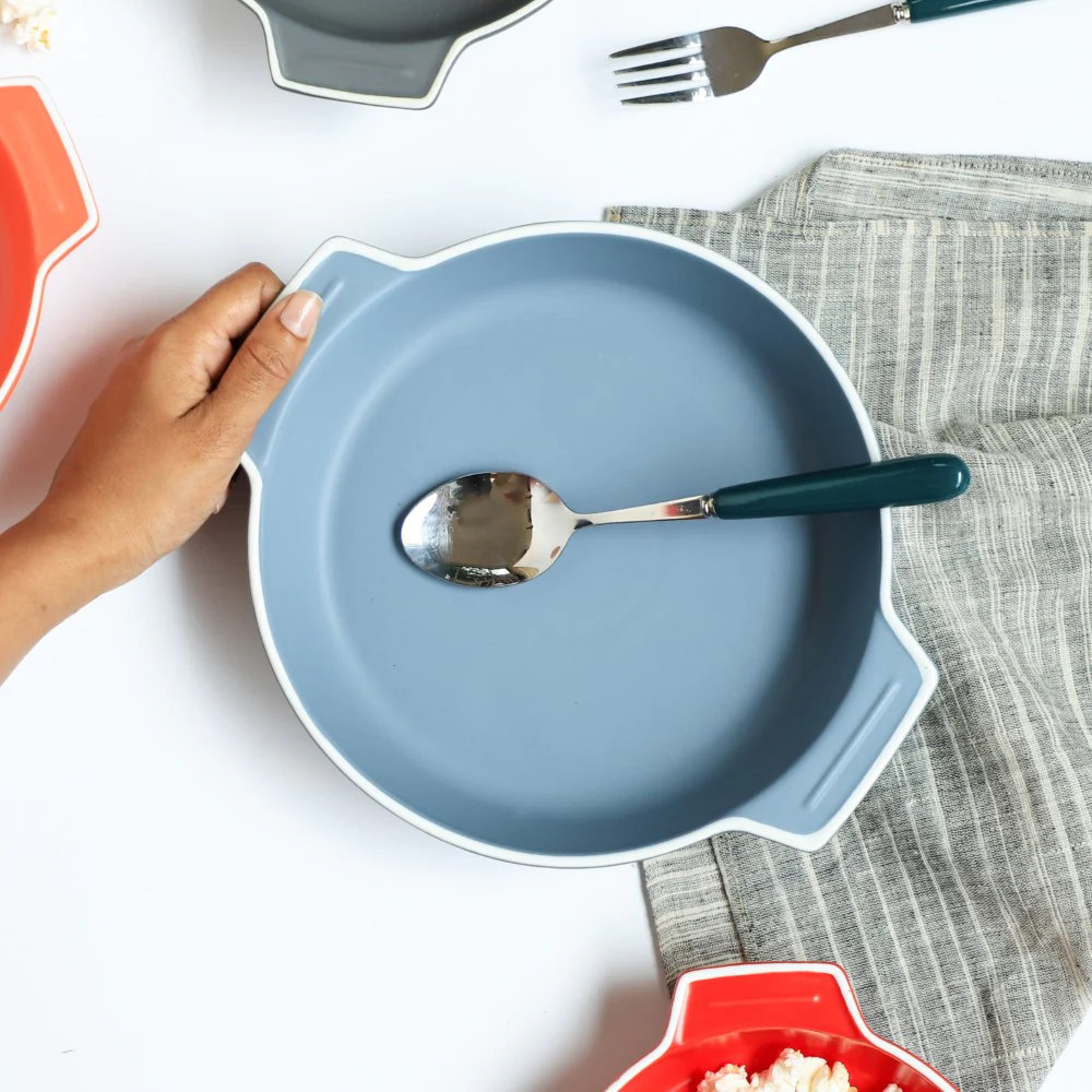 Ceramic Baking Pot Blue Large 700ml - Image 2