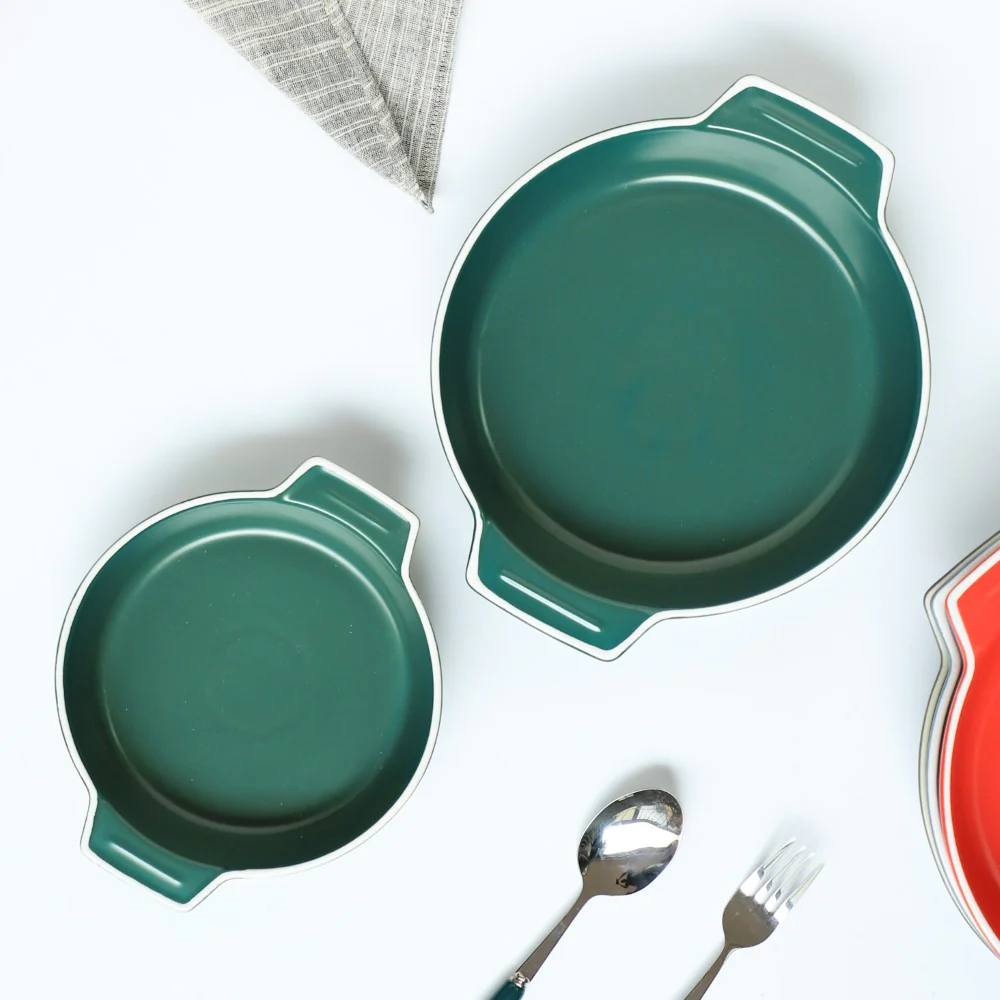 Ceramic Baking Pot Green Large 700ml - Image 5