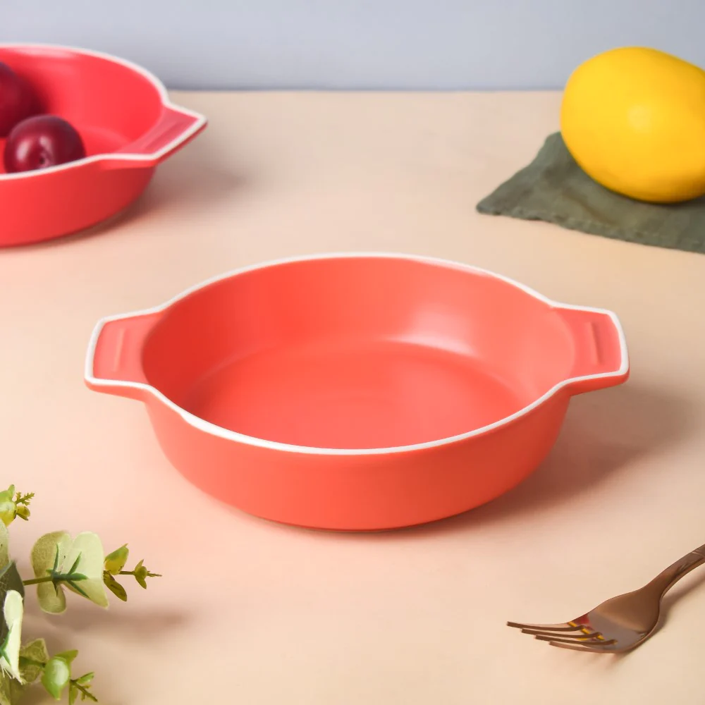 Ceramic Baking Pot Orange Small 400ml - Image 5