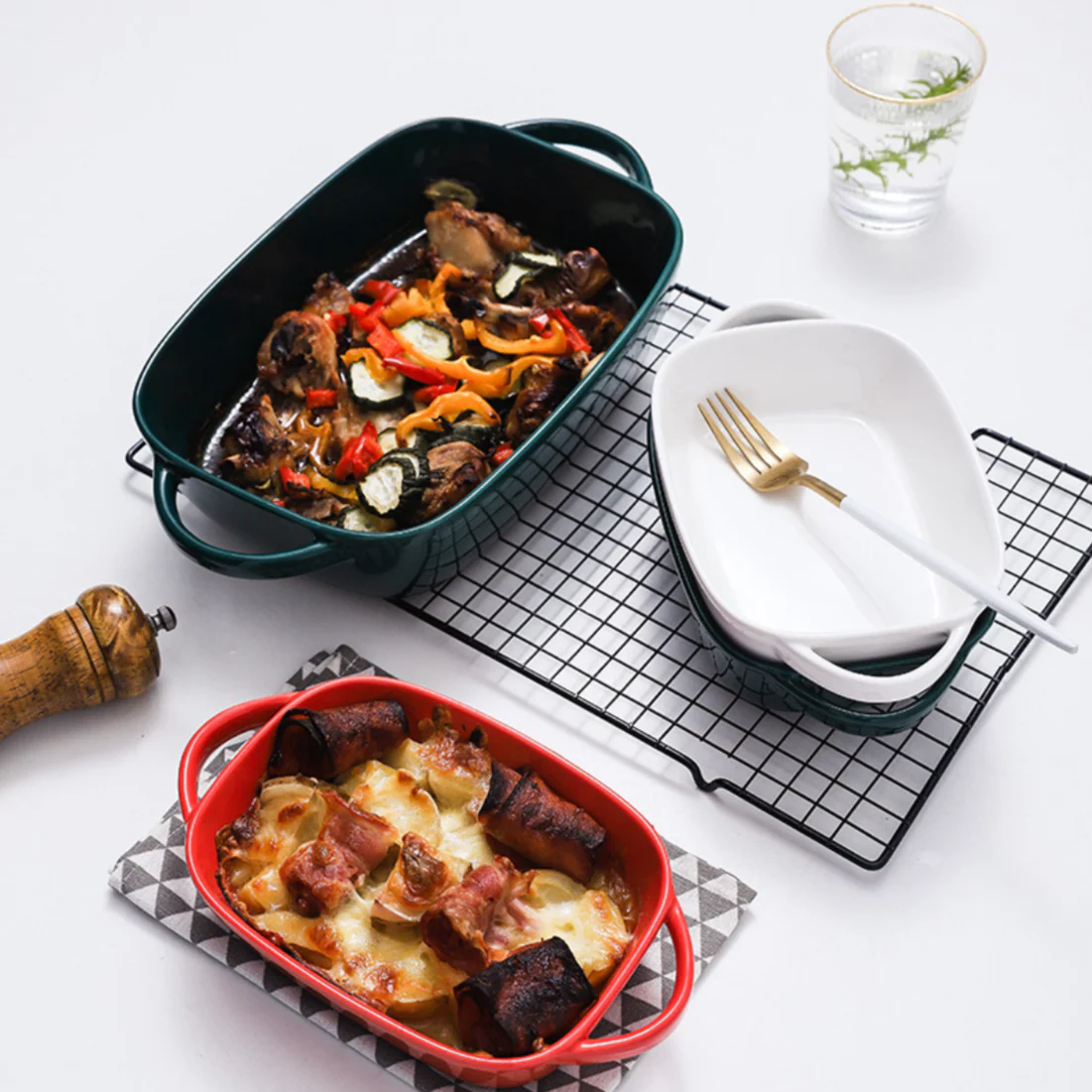 Ceramic Baking Tray With Handles