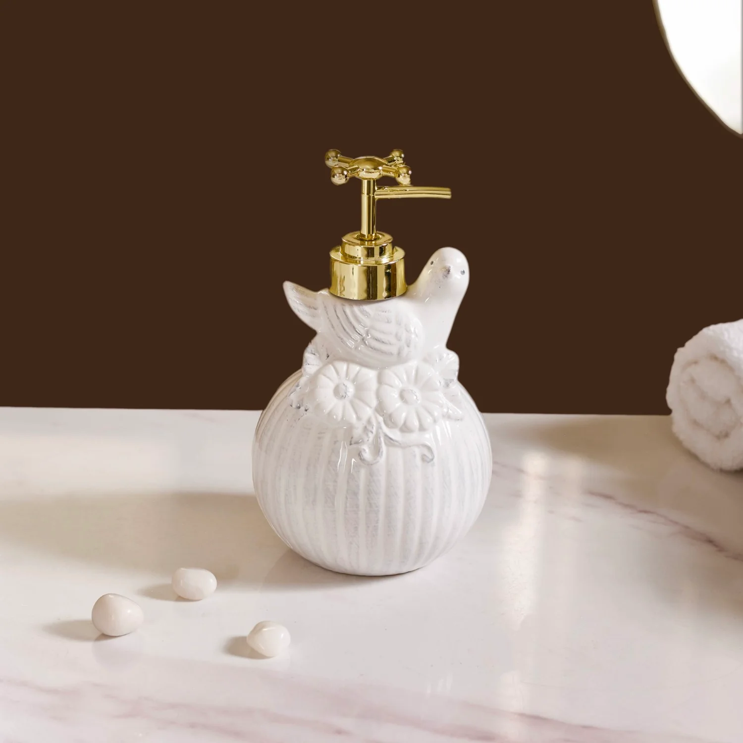 Ceramic Birdy Liquid Dispenser White - Image 8