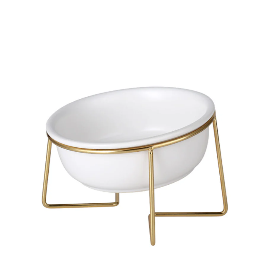 Ceramic Bowl With Metal Stand White 800 ml - Image 6
