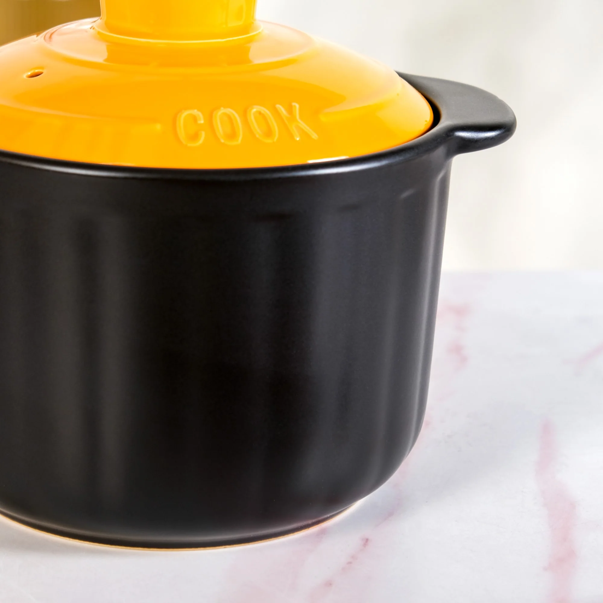 Ceramic Braising Cookpot With Orange Dome Lid 5500ml - Image 8