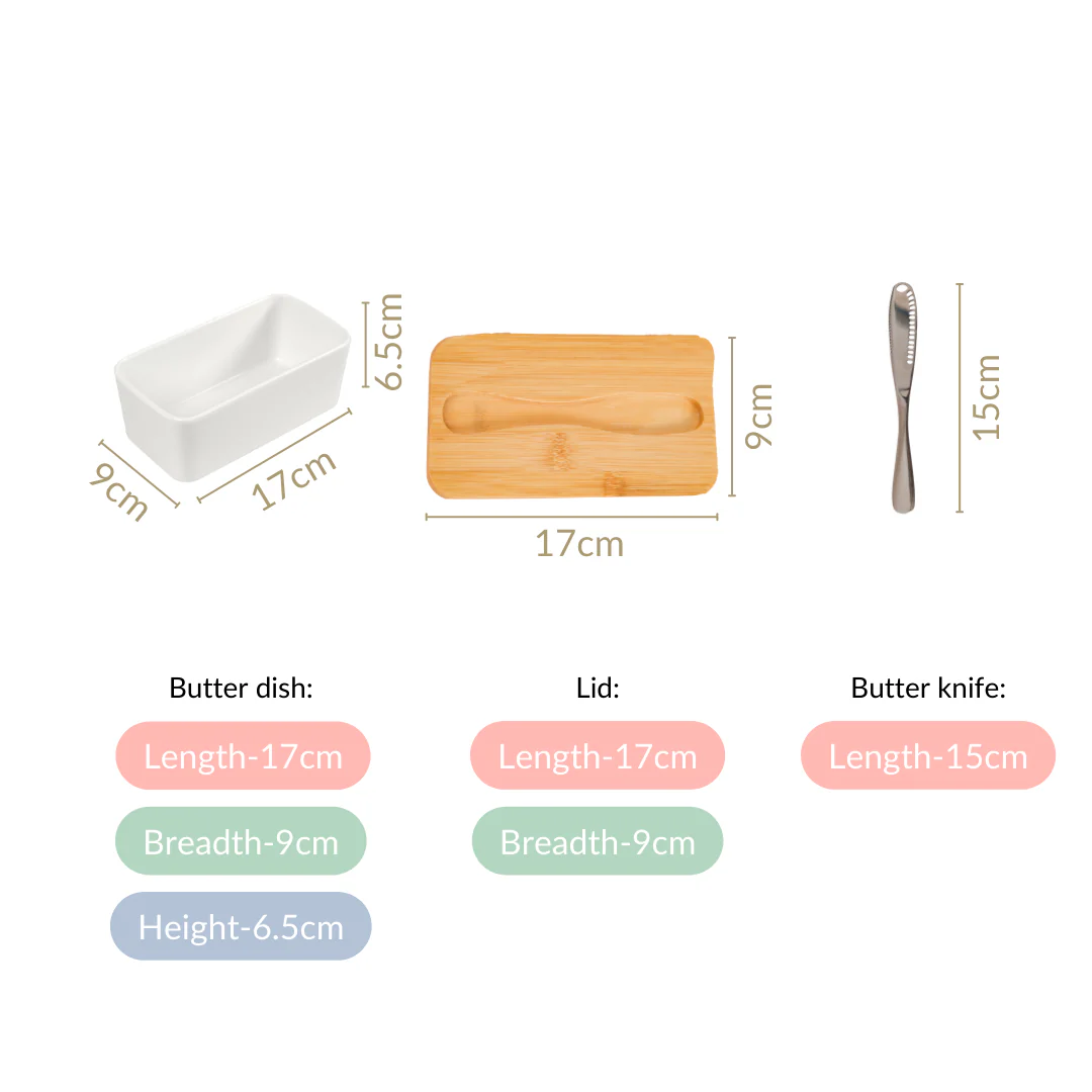 Ceramic Butter Dish With Lid And Butter Knife - Image 4