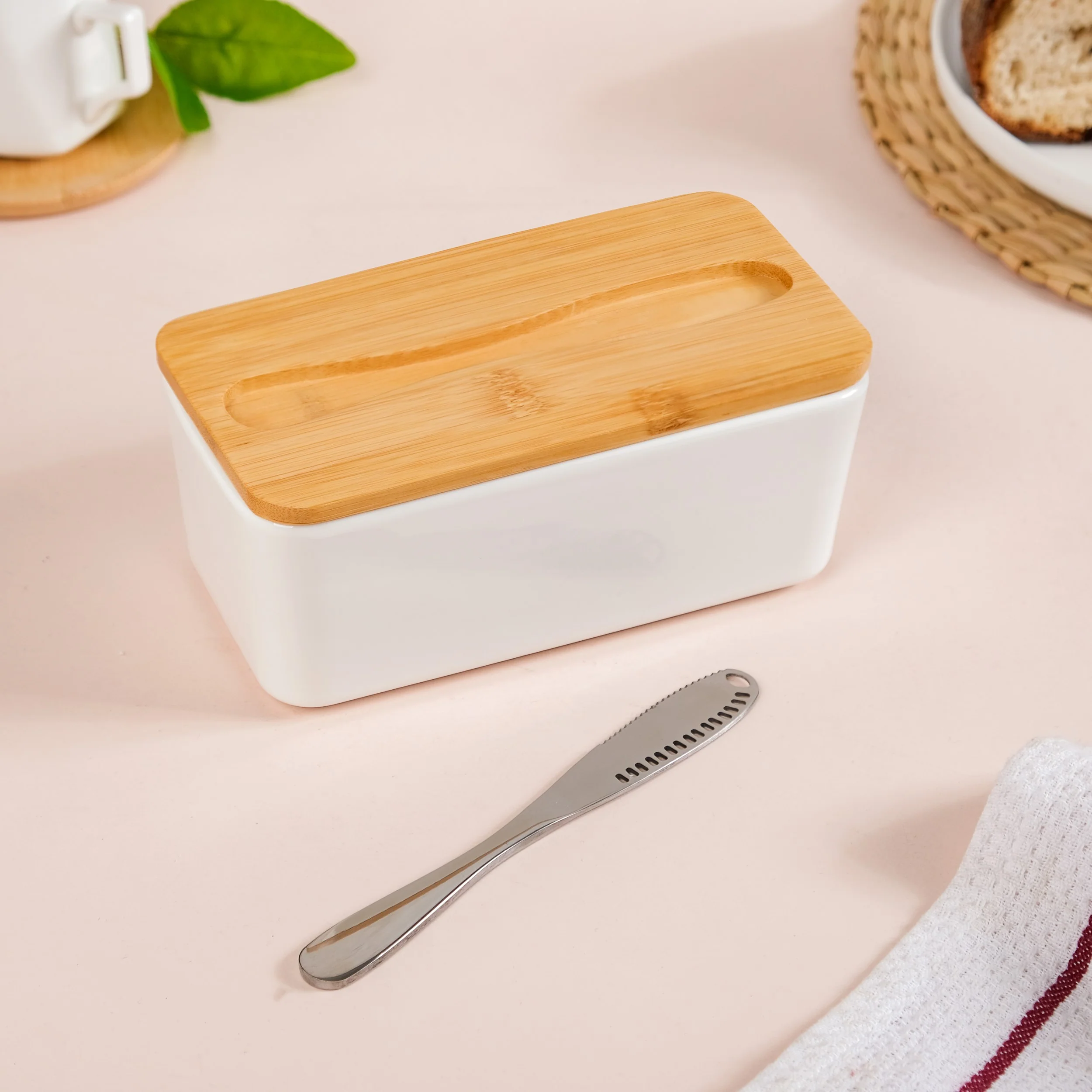 Ceramic Butter Dish With Lid And Butter Knife - Image 6