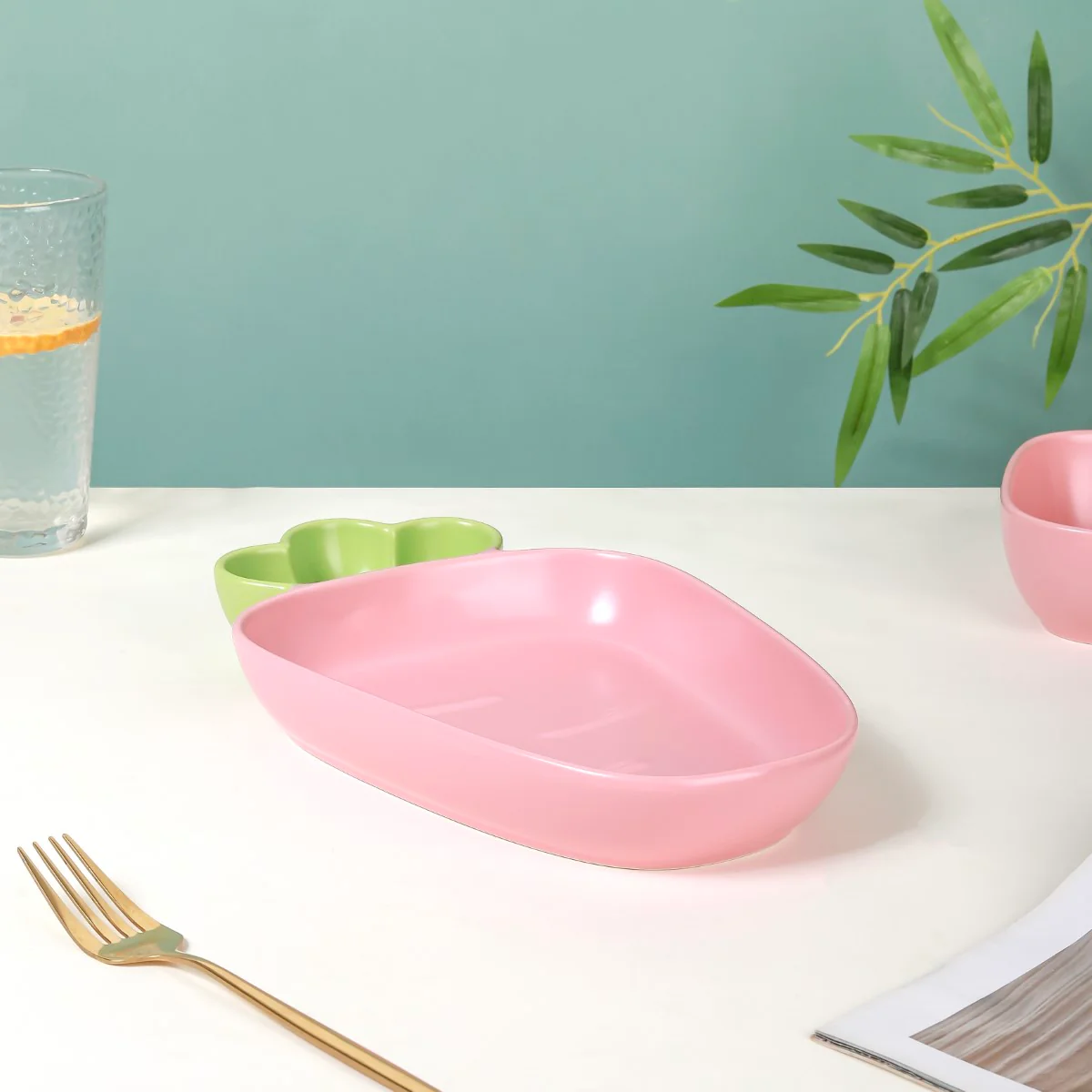 Ceramic Chip And Dip Platter Pink 550 ml - Image 10