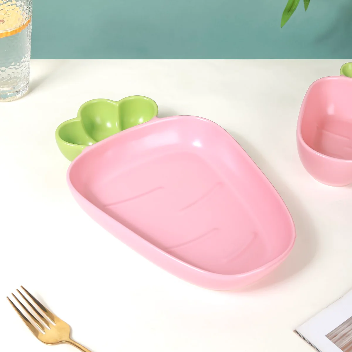 Ceramic Chip And Dip Platter Pink 550 ml - Image 3