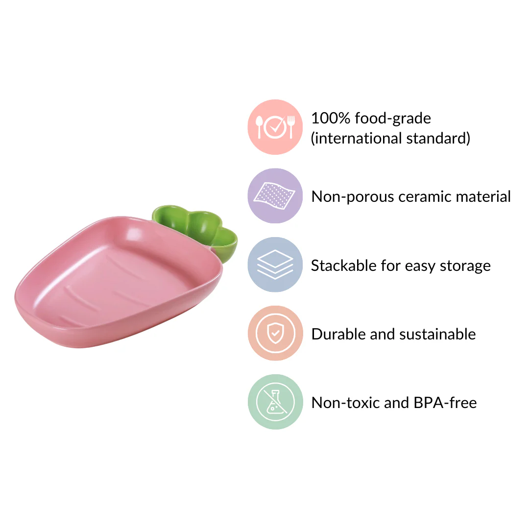 Ceramic Chip And Dip Platter Pink 550 ml - Image 5