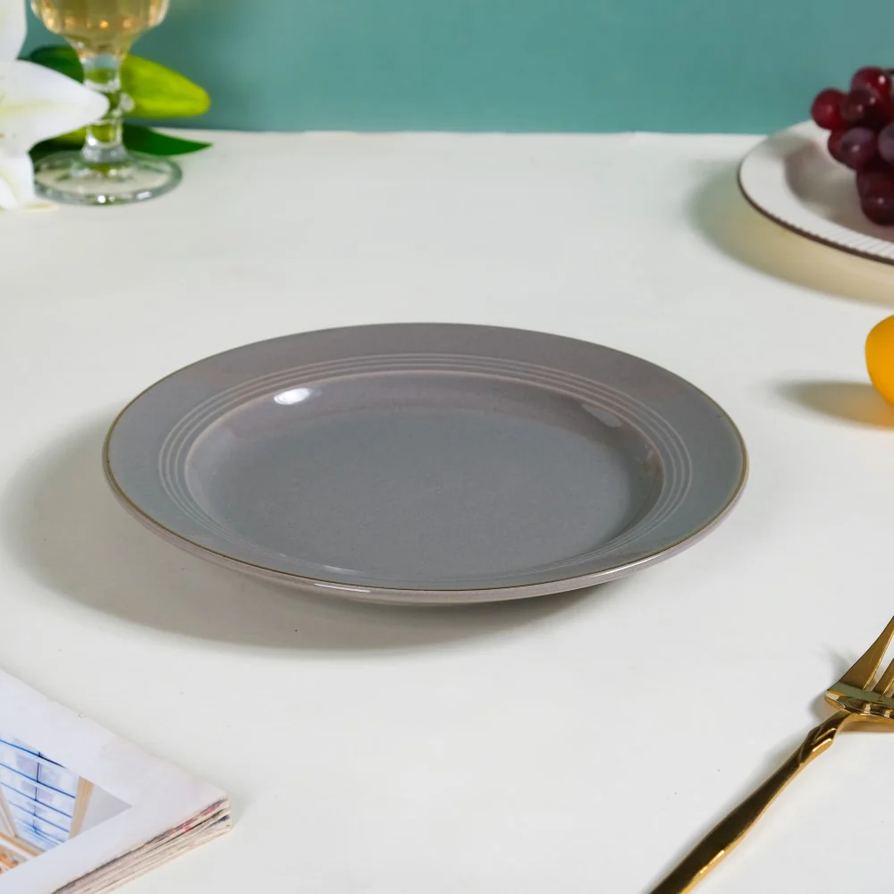 Ceramic Clay Snack Plate Grey 8 Inch - Image 4