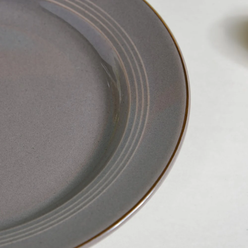 Ceramic Clay Snack Plate Grey 8 Inch - Image 6