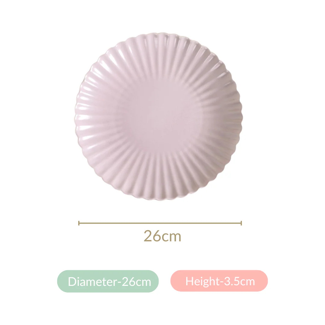 Ceramic Dinner Plates Lilac Scallop Set Of 4 10 Inch - Image 6