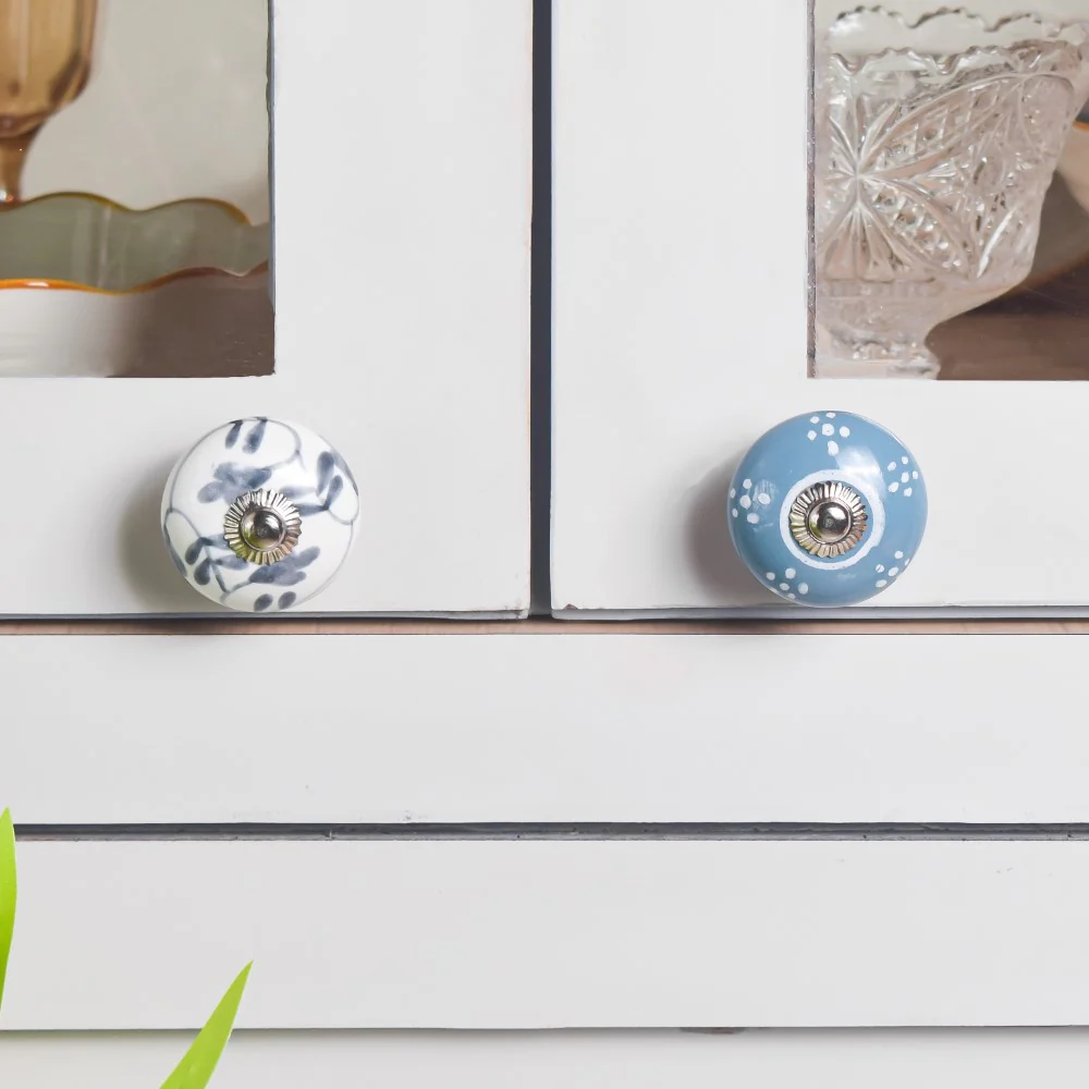 Ceramic Floral Hand Painted Door Knobs Set Of 8 - Image 8