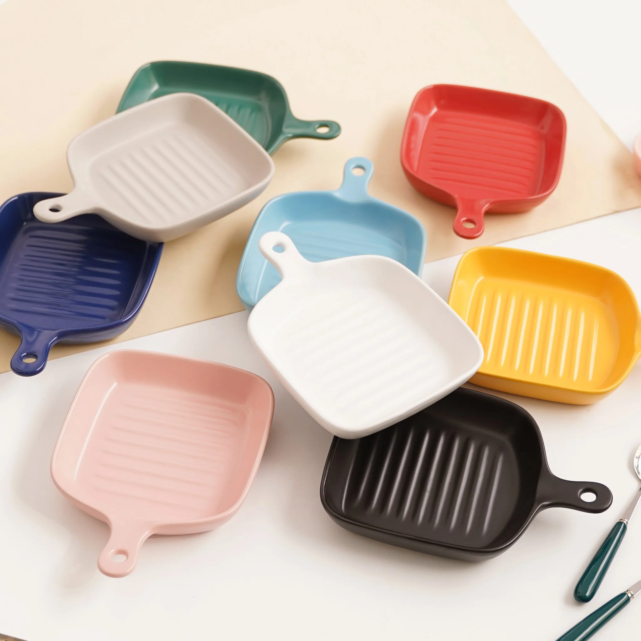 Dark Blue Ceramic Grill Plate - Image 9