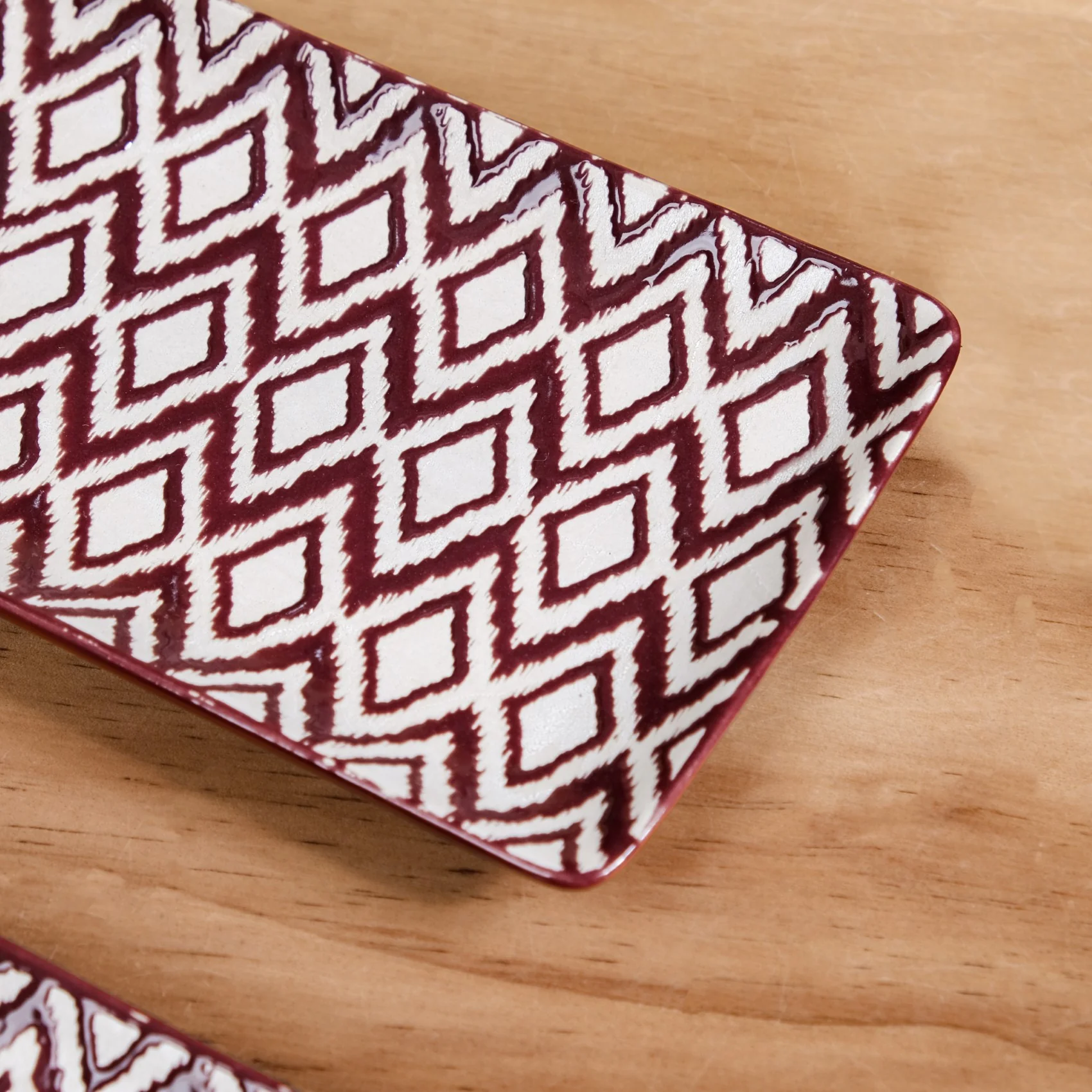 Ceramic Kaleido Serving Platter Set Of 4 Brown 7 Inch - Image 6