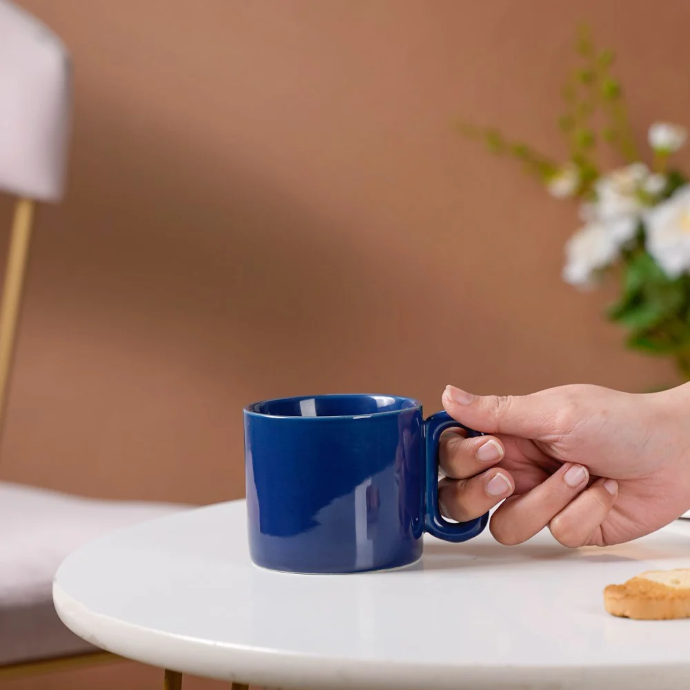 Ceramic Mug Navy Blue 220ml - Image 2
