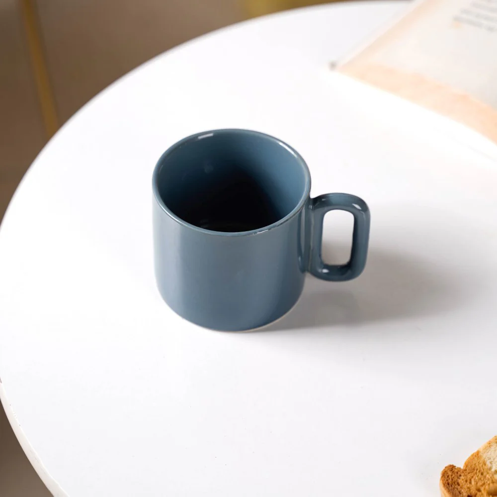 Ceramic Mug Steel Blue 220ml - Image 3