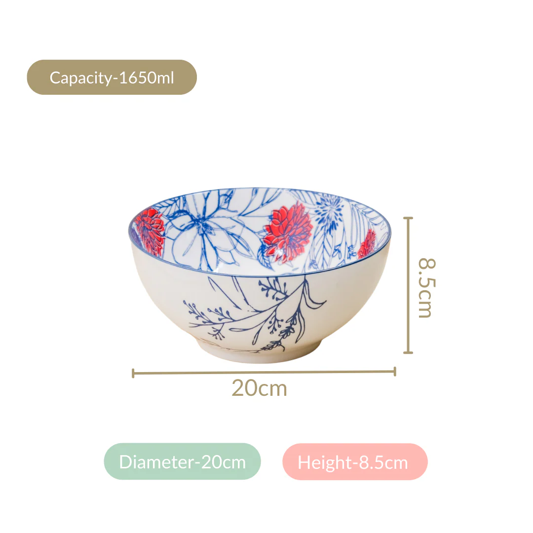 Ceramic Oriental Elegance Serving Bowl Set Of 2 1650ml - Image 4