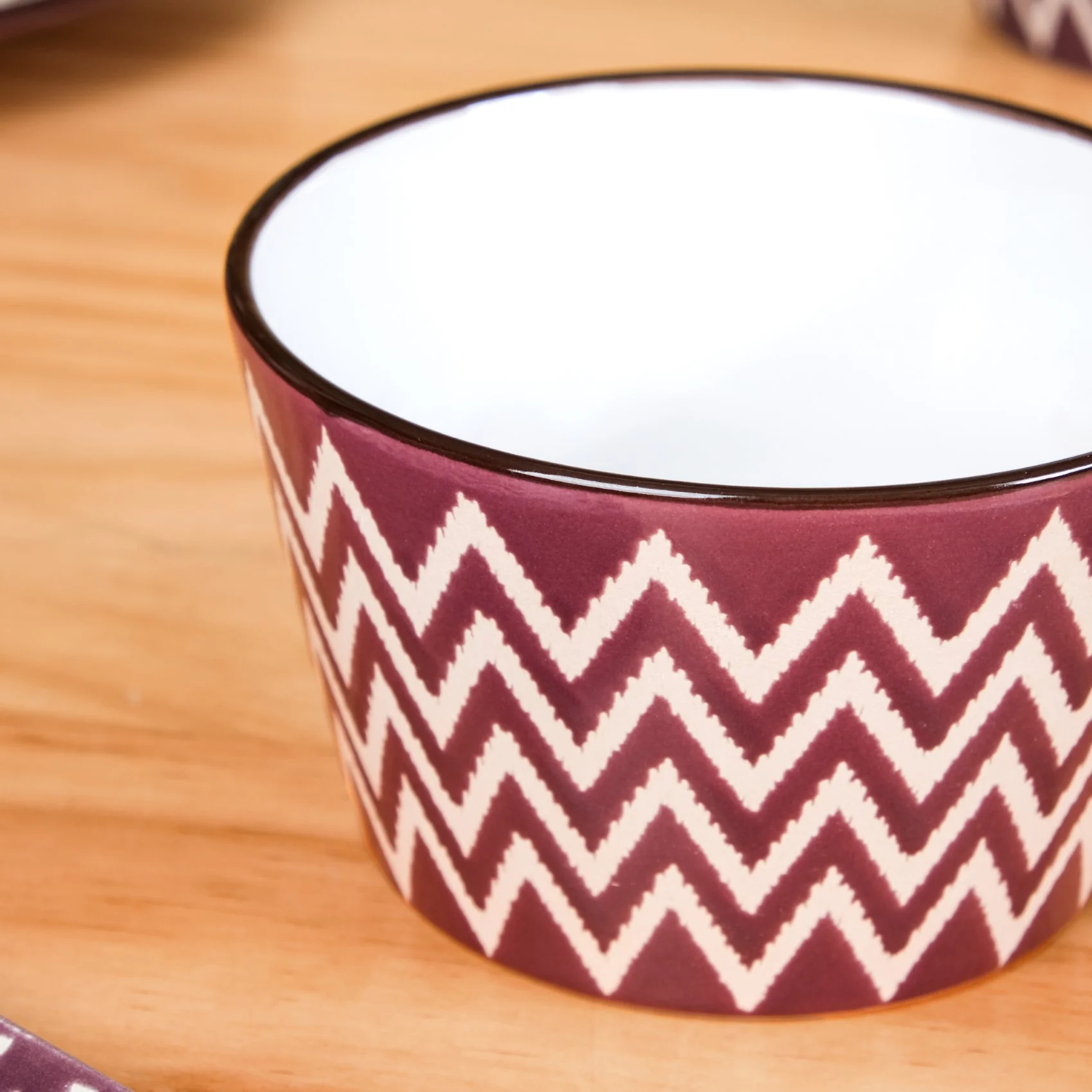 Ceramic Oscilla Serving Bowl Set Of 4 Purple 650ml - Image 7
