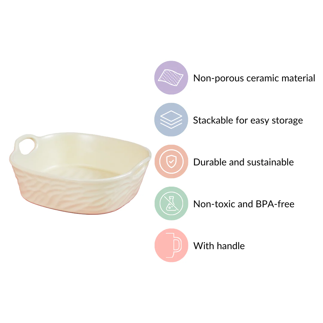 Ceramic Serving Bowl With Double Handle White 800 ml - Image 7