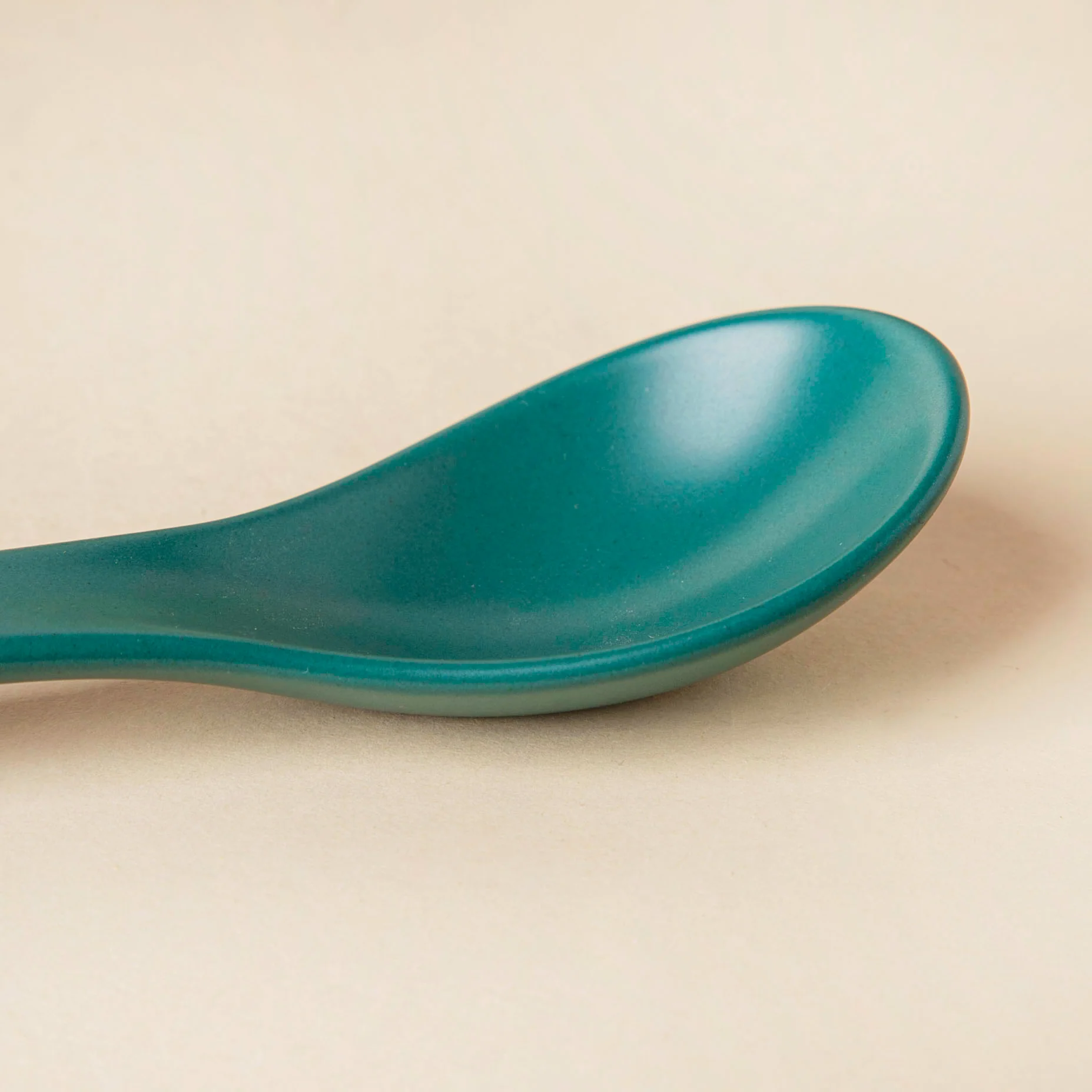 Ceramic Soup Spoon Dark Green Set of 2 - Image 4
