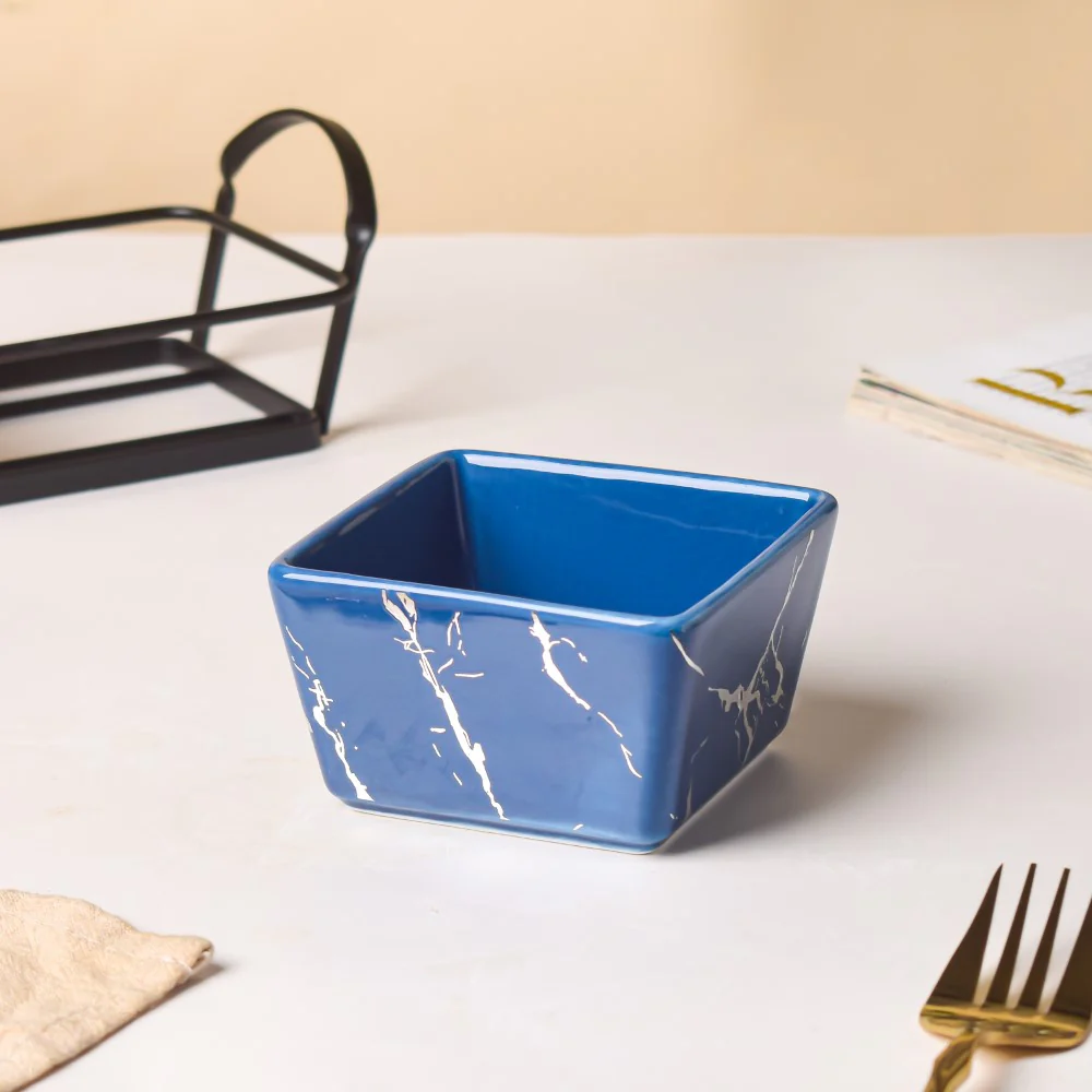 Cerulean Silver Ceramic Bowls Tray Set Of 4 200ml - Image 7