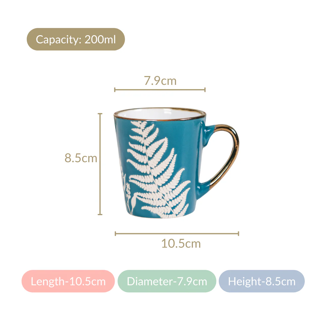 Chai Tea Latte Mug Set of 6 Teal 200ml - Image 7