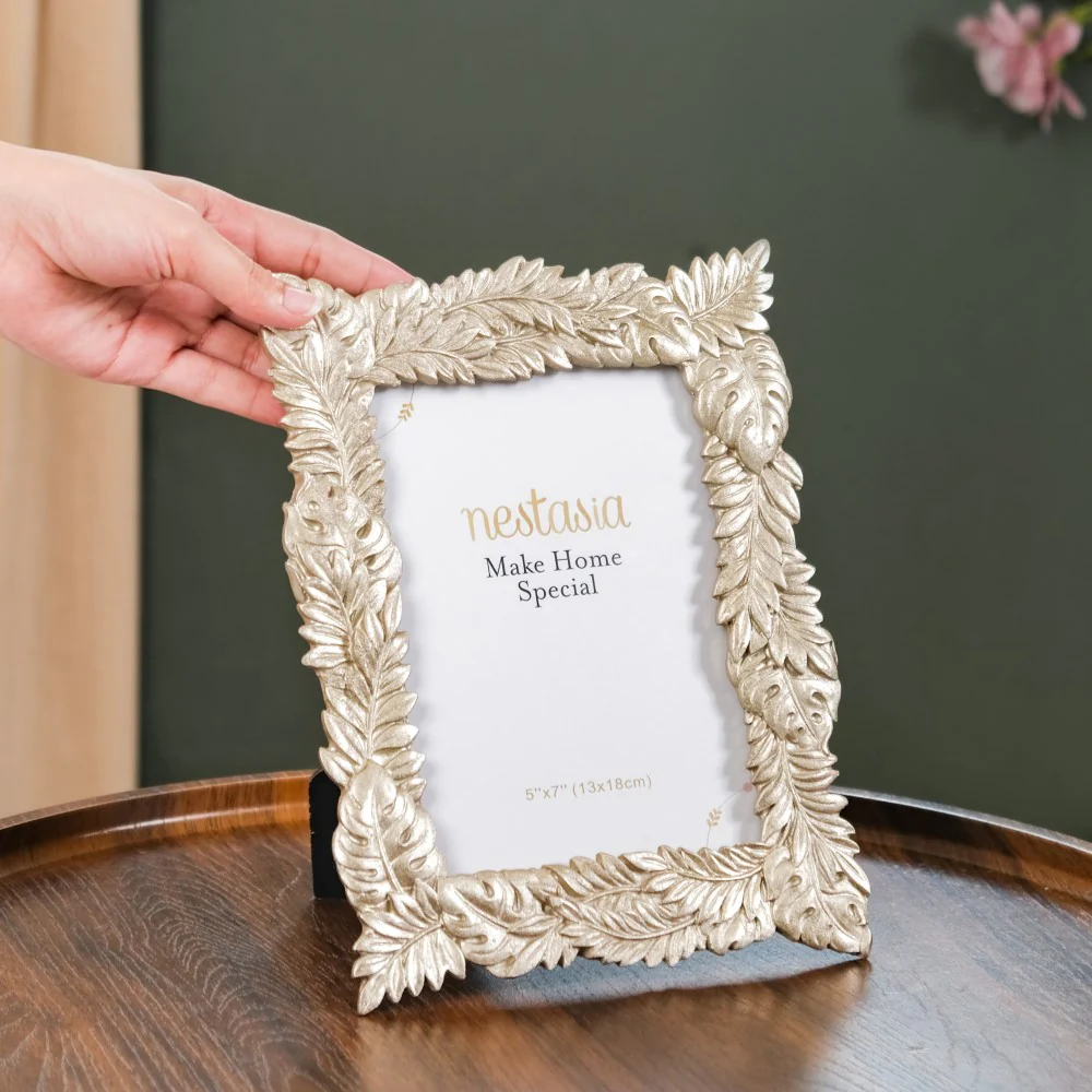 Champagne Gold Leaves Photo Frame 10.5"x7" - Image 2