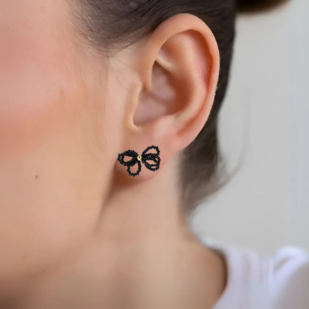 Charming Bow Stud Earrings - Image 5