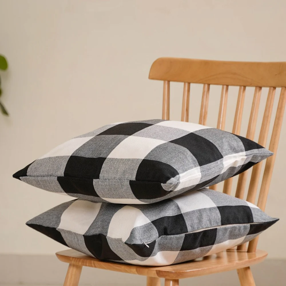 Checked Cushion Cover Set of 2 - Image 14