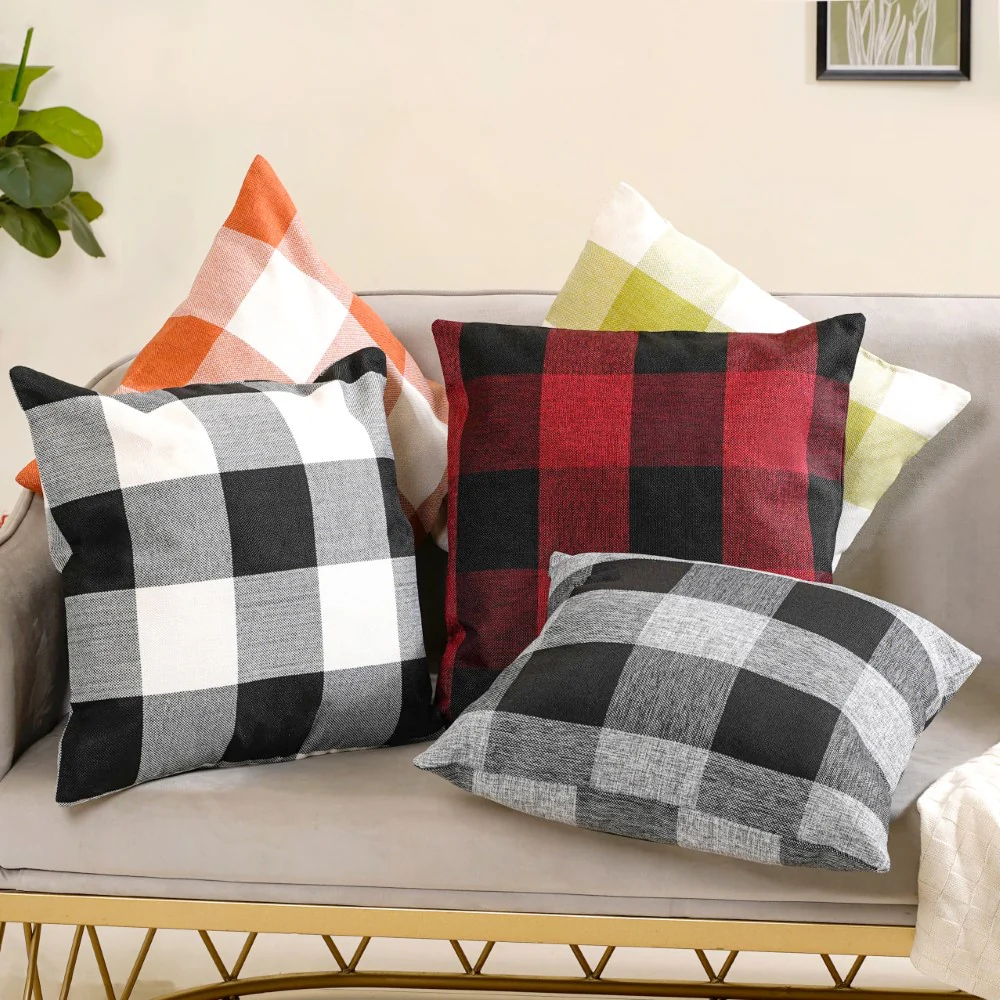 Checked Cushion Cover Set of 2 - Image 17