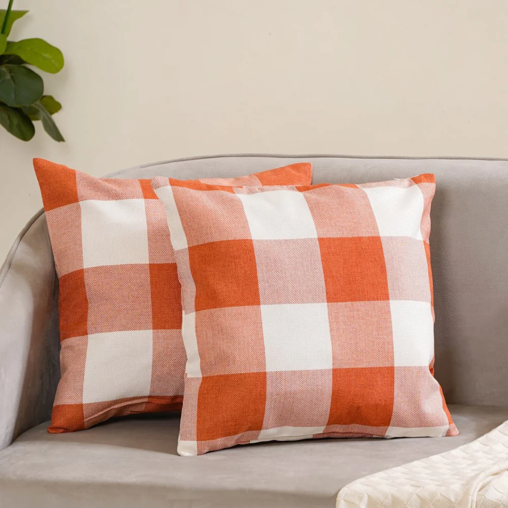Checked Cushion Cover Set of 2 - Image 3