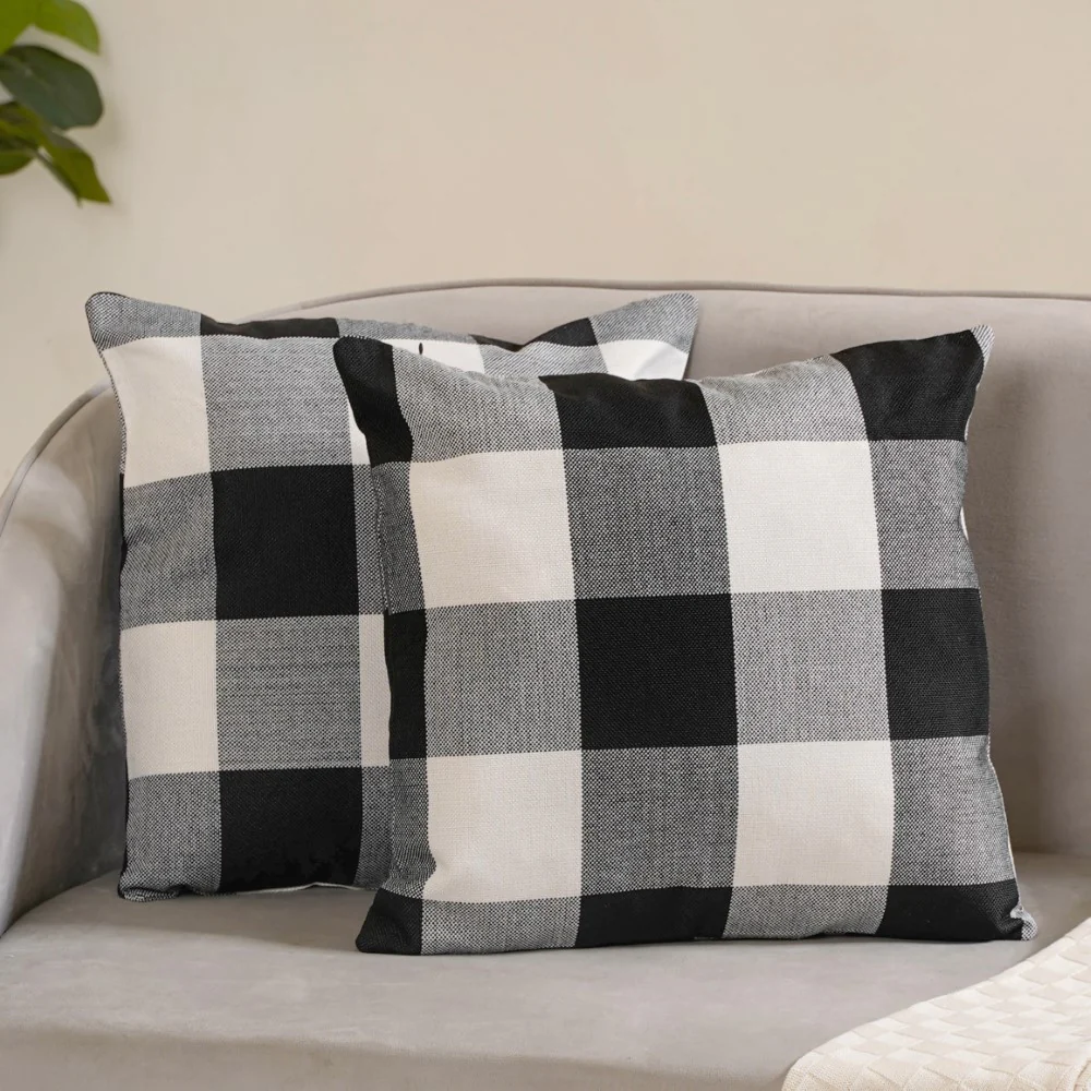 Checked Cushion Cover Set of 2 - Image 4