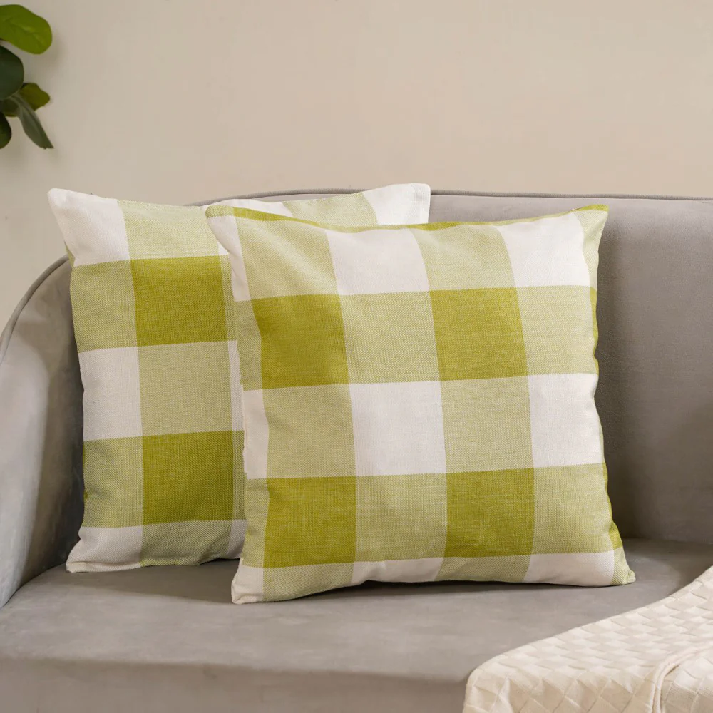 Checked Cushion Cover Set of 2 - Image 5