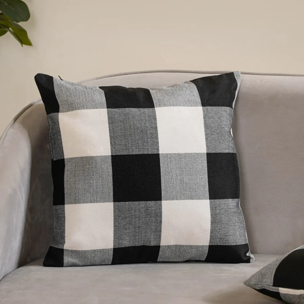 Checked Cushion Cover Set of 2 - Image 7