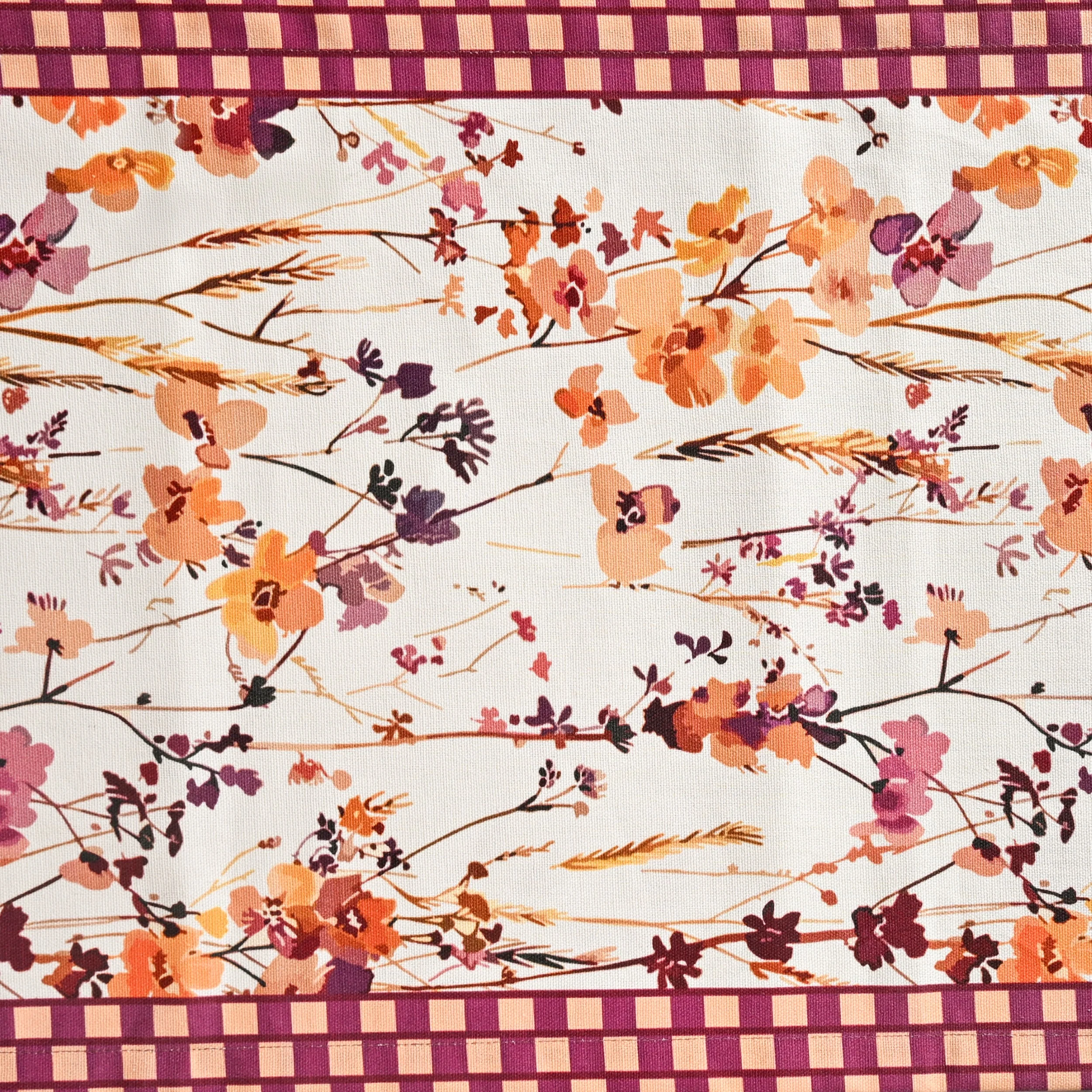 Checkered Border Cotton 8 Seater Runner 264x35cm - Image 6